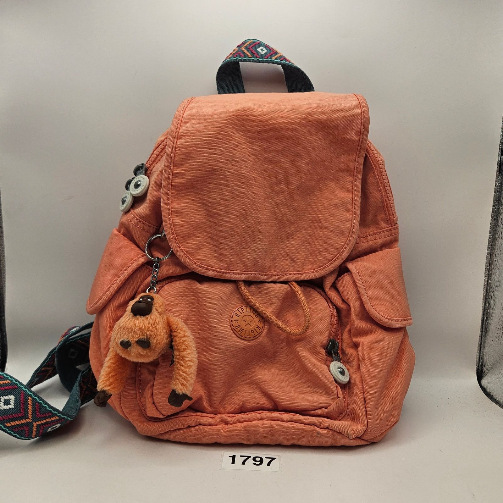 Other RARE KIPLING MINI BACKPACK PEACH W/ CHIMP ATTACHED GOOD Size ONE SIZE - 1 Thumbnail