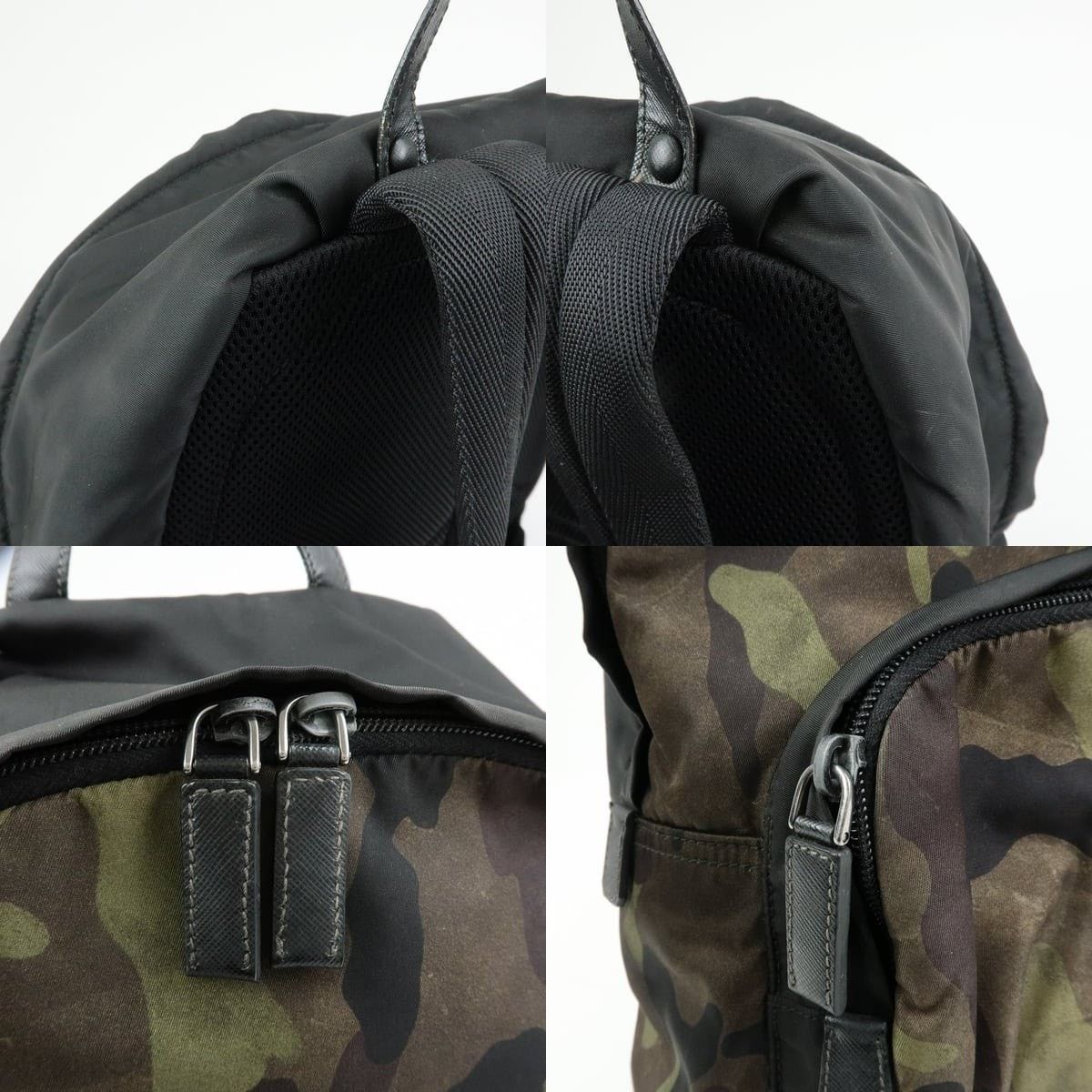Prada Prada Triangle Logo Nylon Leather Backpack Camouflage Size ONE SIZE - 6 Thumbnail