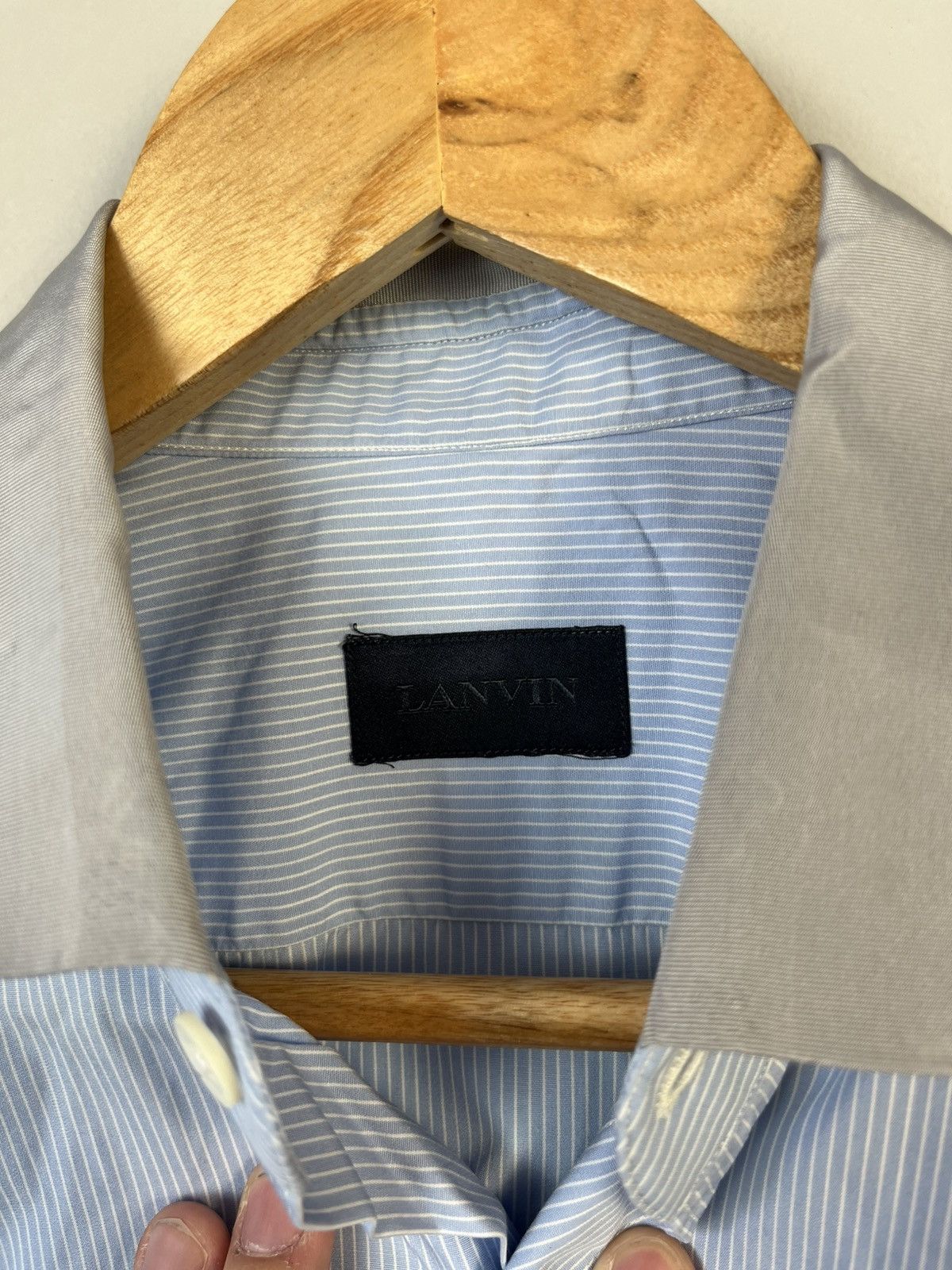 Lanvin Lanvin Luxury Classic Cotton Long Sleeve Shirt Made in Italy Size US M / EU 48-50 / 2 - 8 Thumbnail