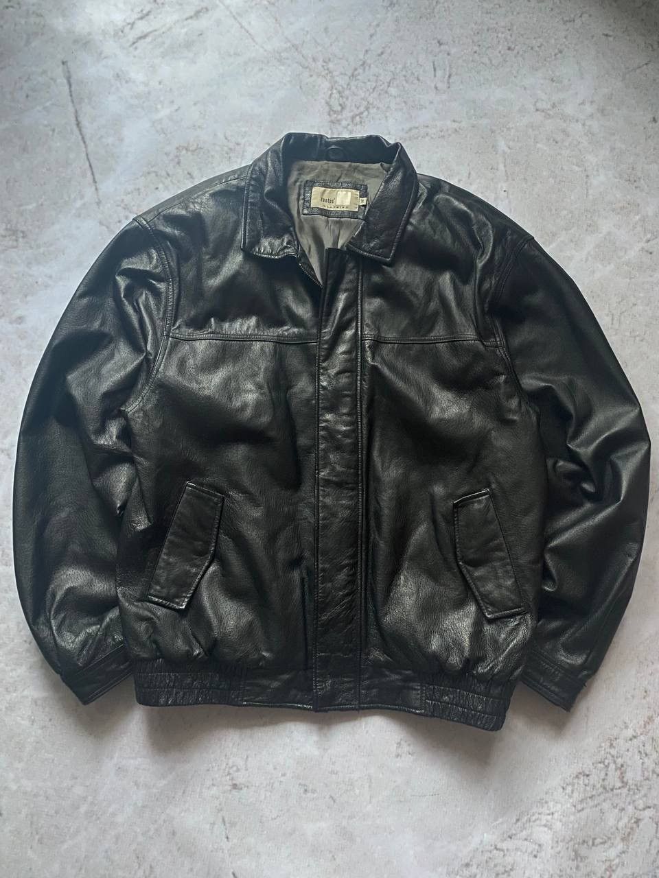 Genuine Leather × Vintage Vintage Leather Bomber Jacket Moto Y2K Schott Style Size US XL / EU 56 / 4 - 1 Thumbnail