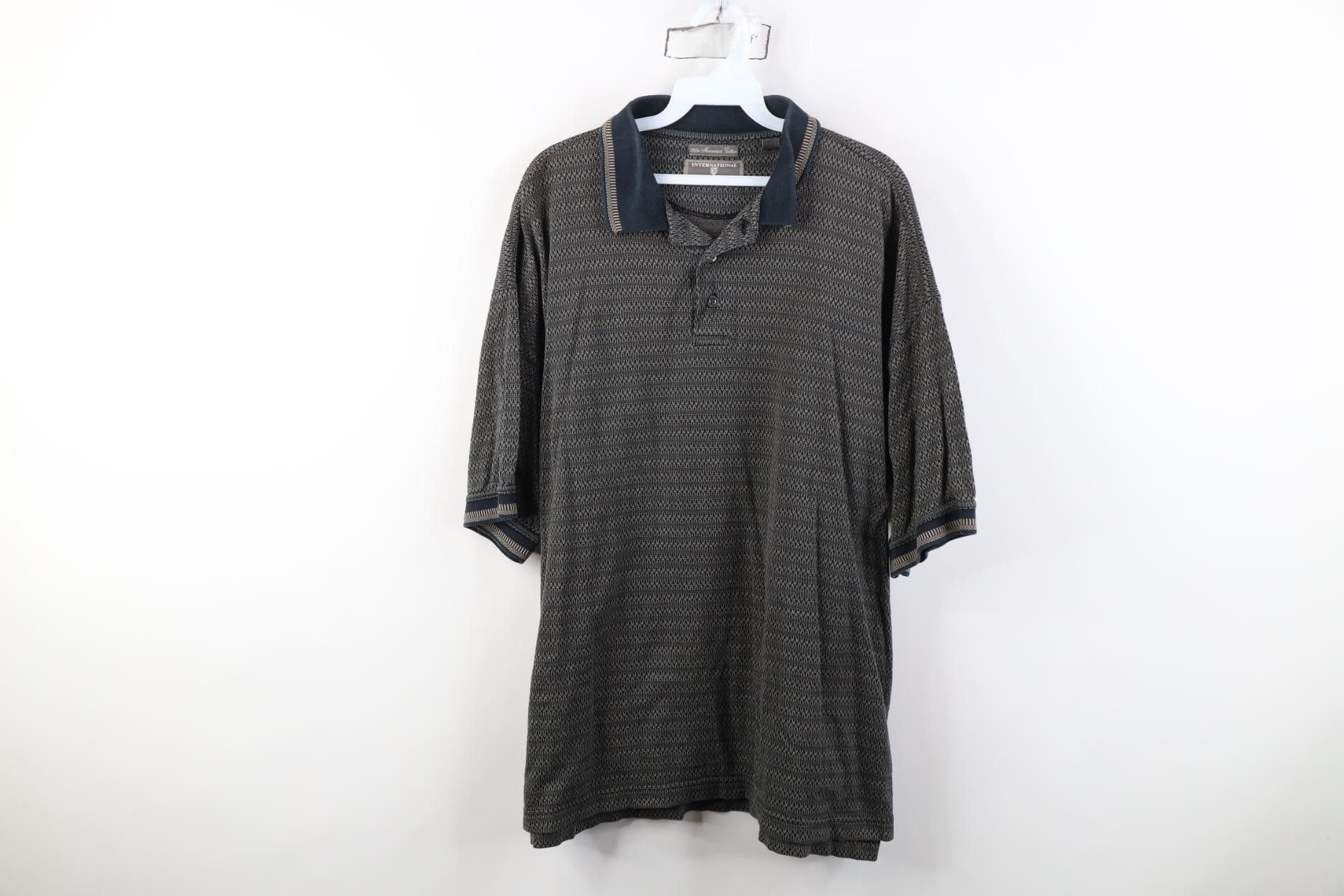 Vintage Vintage 90s Streetwear Geometric Knit Golf Polo Shirt Size US XL / EU 56 / 4 - 1 Thumbnail
