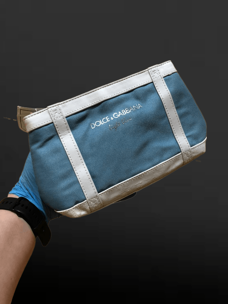 Dolce & Gabbana Dolce Gabbana D&G Light Blue White Cosmetic Makeup Bag Size ONE SIZE - 1 Thumbnail