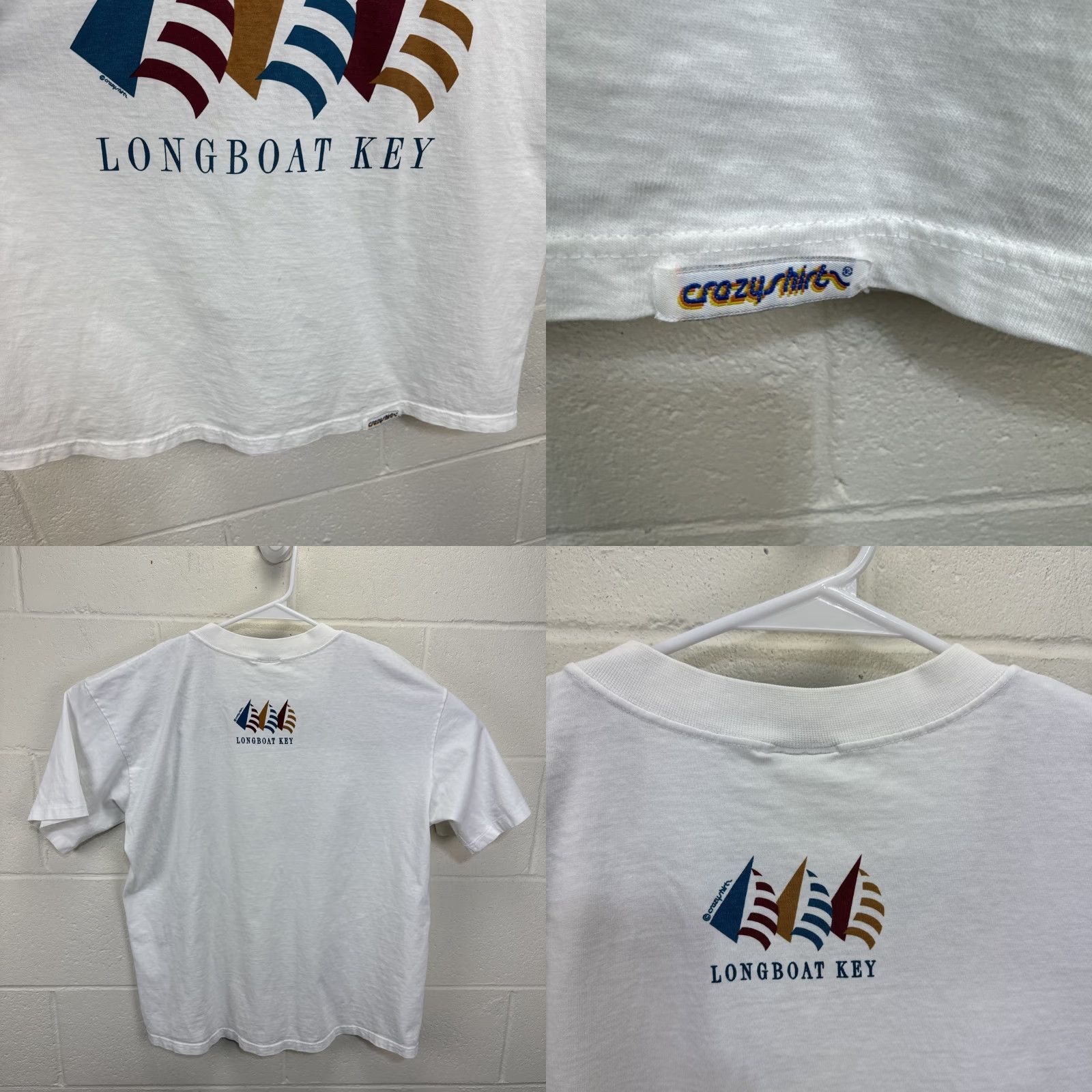 Vintage VINTAGE Crazy Shirts T-Shirt Unisex Adults White 90s Sail Boats Hawaiian Longboat Key Hawaii Graphic Print Crew Neck Short Sleeve Large Size US L / EU 52-54 / 3 - 9 Thumbnail