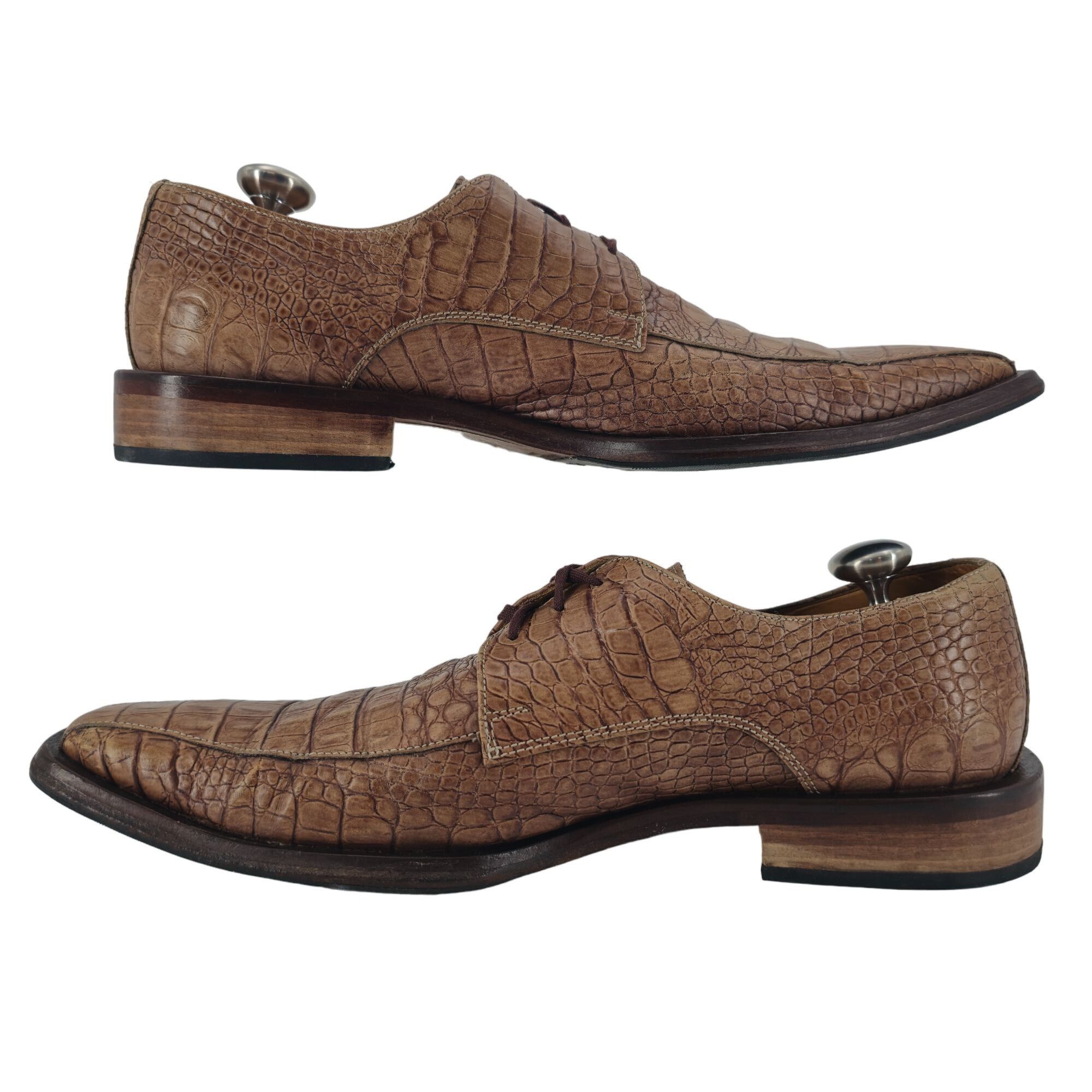 Other Vintage Italy Marcopizzi Men 8.5 Tan Brown Alligator Leather Size US 8.5 / EU 41-42 - 7 Thumbnail