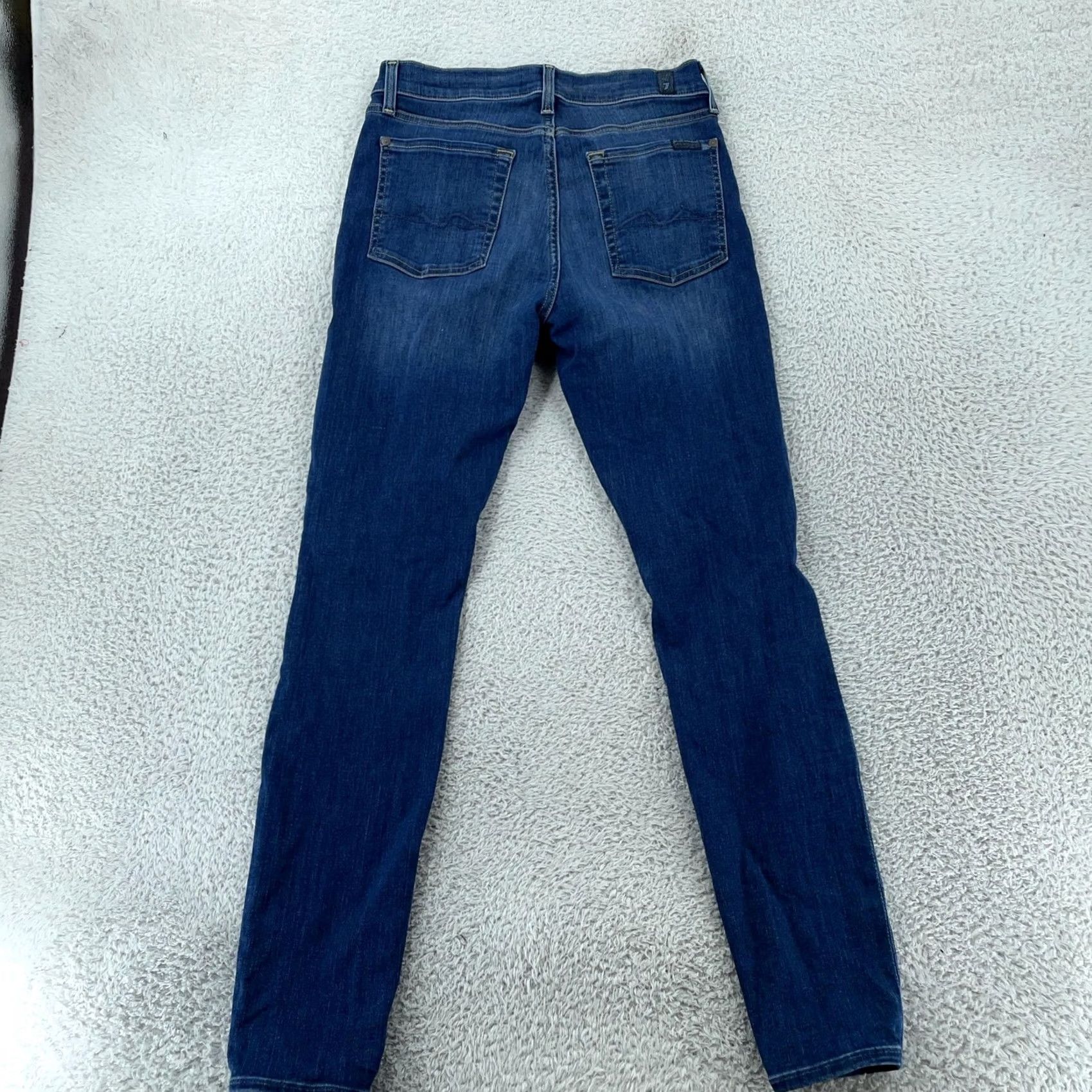 7 For All Mankind 7 For All Mankind Jeans Gwenevere Skinny Stretch Denim Mid Rise Womens 28x29 Blue Slim Pockets Solid Denim 90s Contemporary Womens Jeans Size 28" / US 6 / IT 42 - 3 Thumbnail