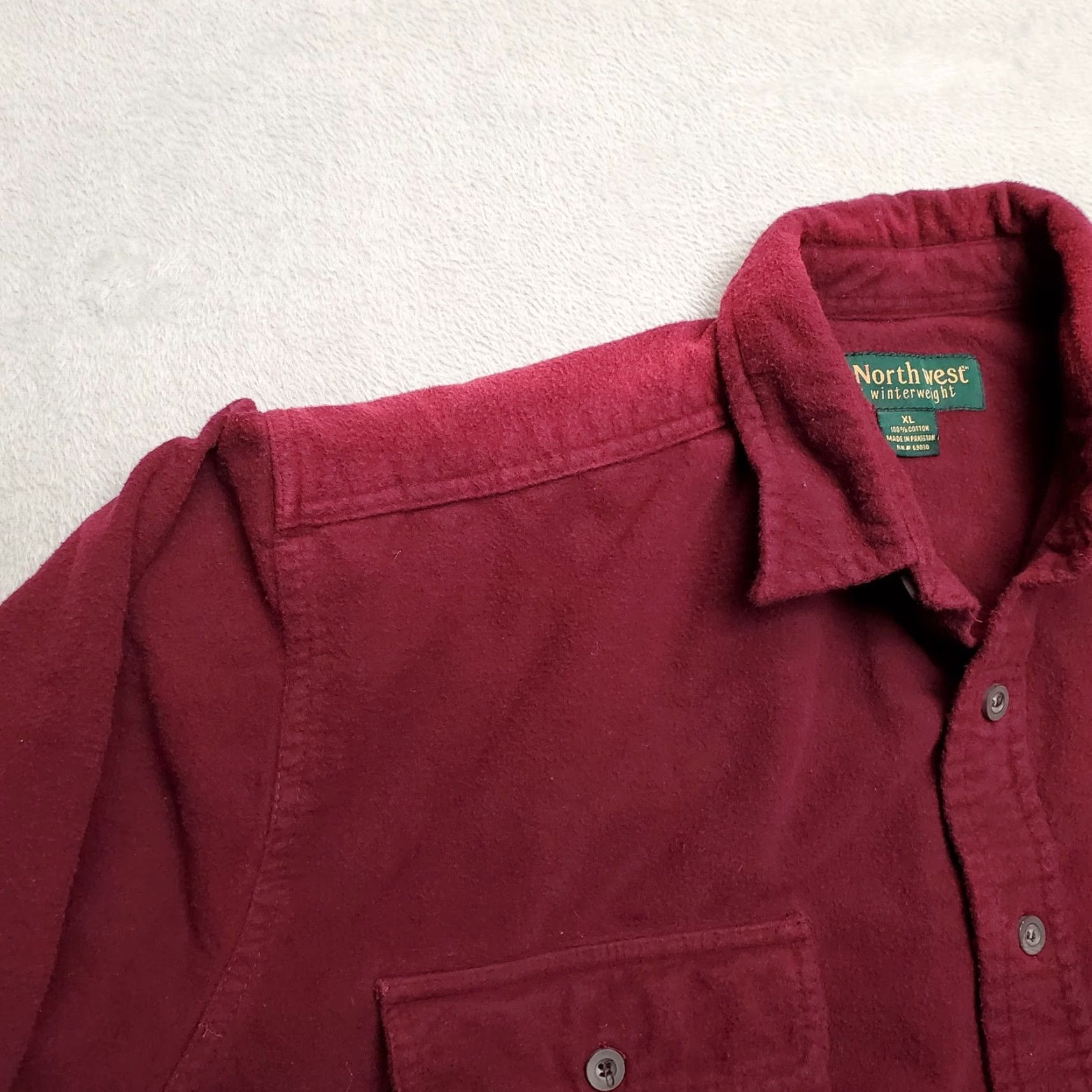 Vintage VINTAGE Northwest Shirt Mens XL Maroon Chamois Winterweight Long Sleeve Flannel Size US XL / EU 56 / 4 - 5 Thumbnail