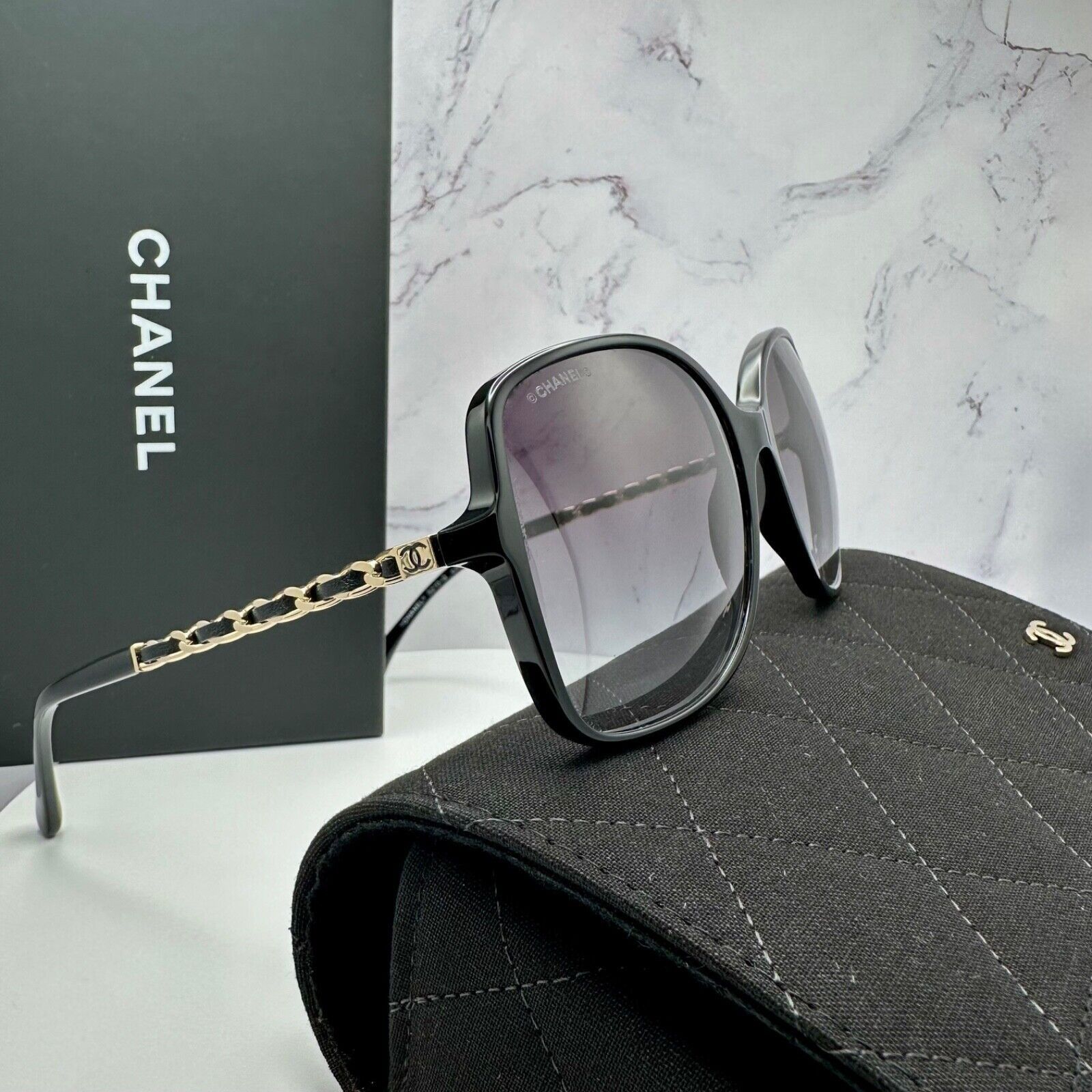 Sunglasses with gold chain arms deals