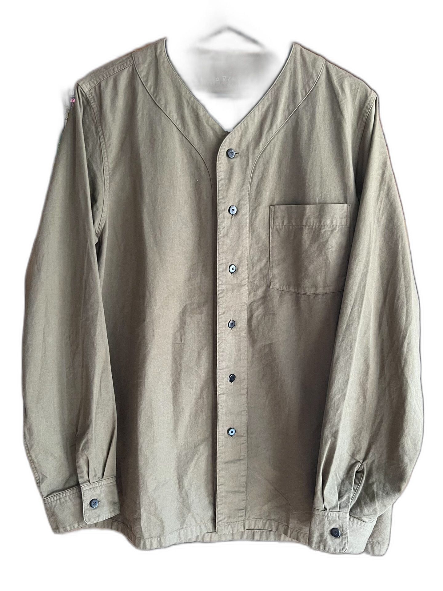 Visvim visvim 2019AW Collarless GIZA Cotton Baseball Shirt Size US L / EU 52-54 / 3 - 1 Thumbnail