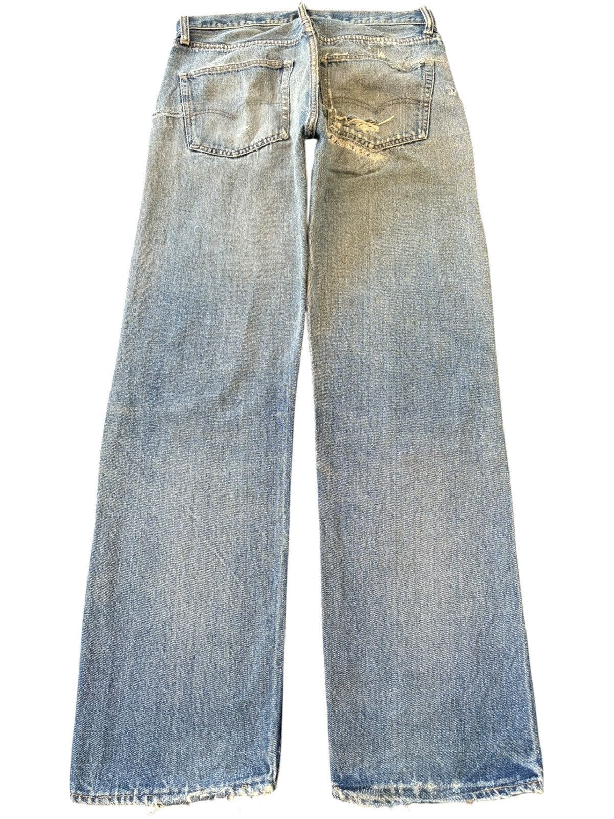 Levi's Vintage 70s Levis 501 Sashiko Distress Loose Selvedge Jeans Size US 32 / EU 48 - 2 Thumbnail