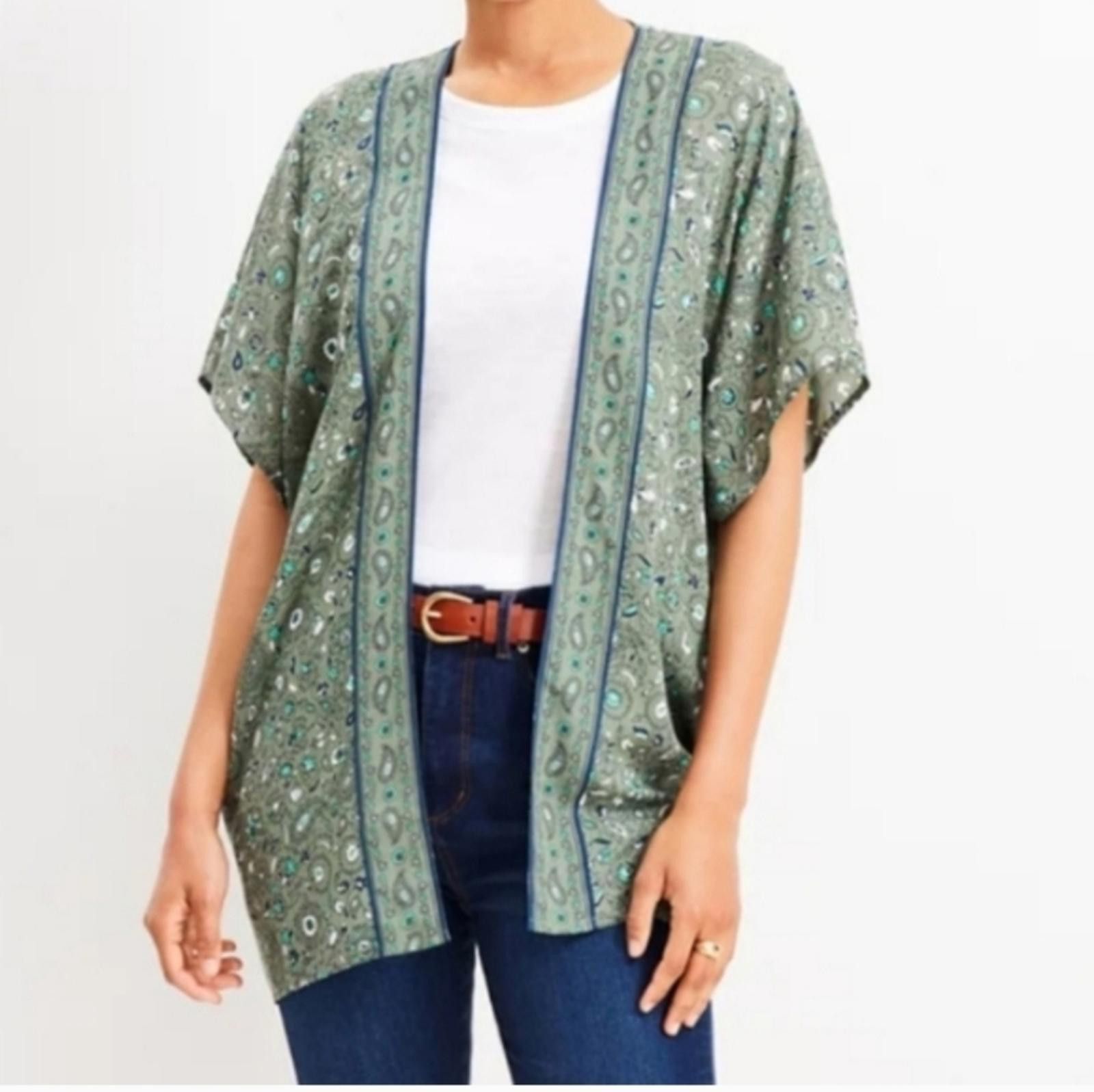 Other LOFT Green Paisley Floral Wrap Size S / US 4 / IT 40 - 1 Thumbnail