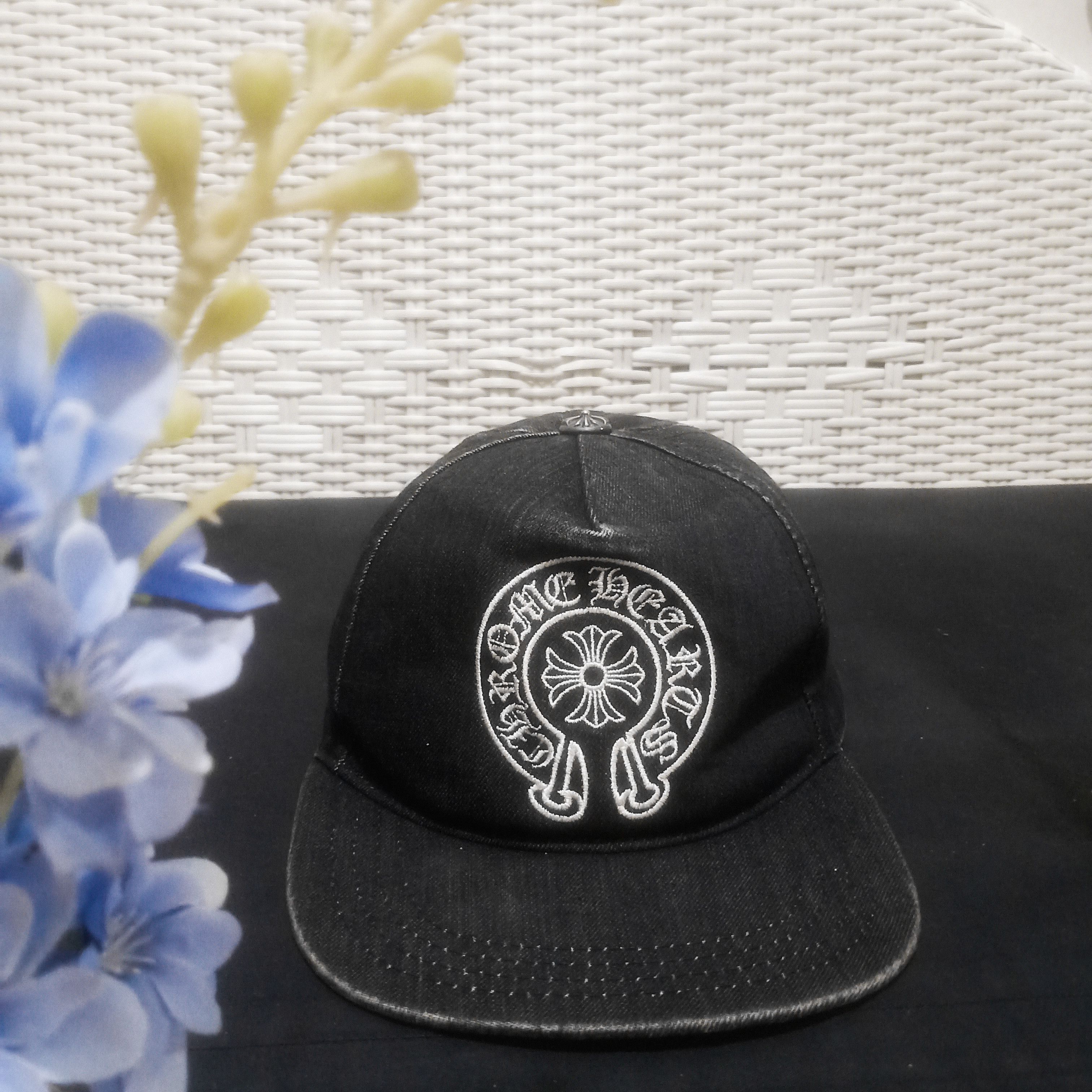 Chrome Hearts × Vintage Vintage 2000s Chrome Hearts Washed Denim Horseshoe Logo Size ONE SIZE - 2 Thumbnail