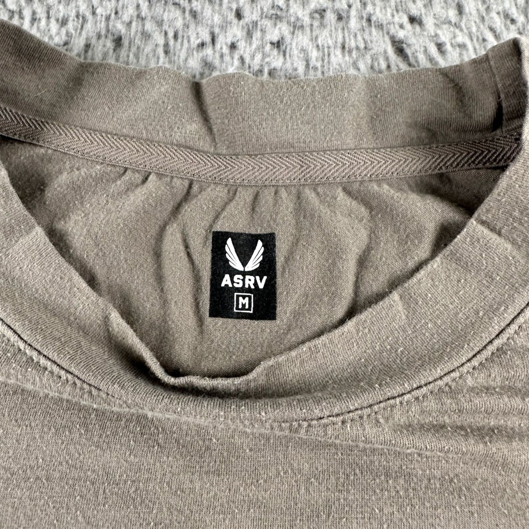 ASRV ASRV T-Shirt Mens M Olive Crewneck Back Oversized Side Split DSG-0824 Tag Size US M / EU 48-50 / 2 - 3 Thumbnail