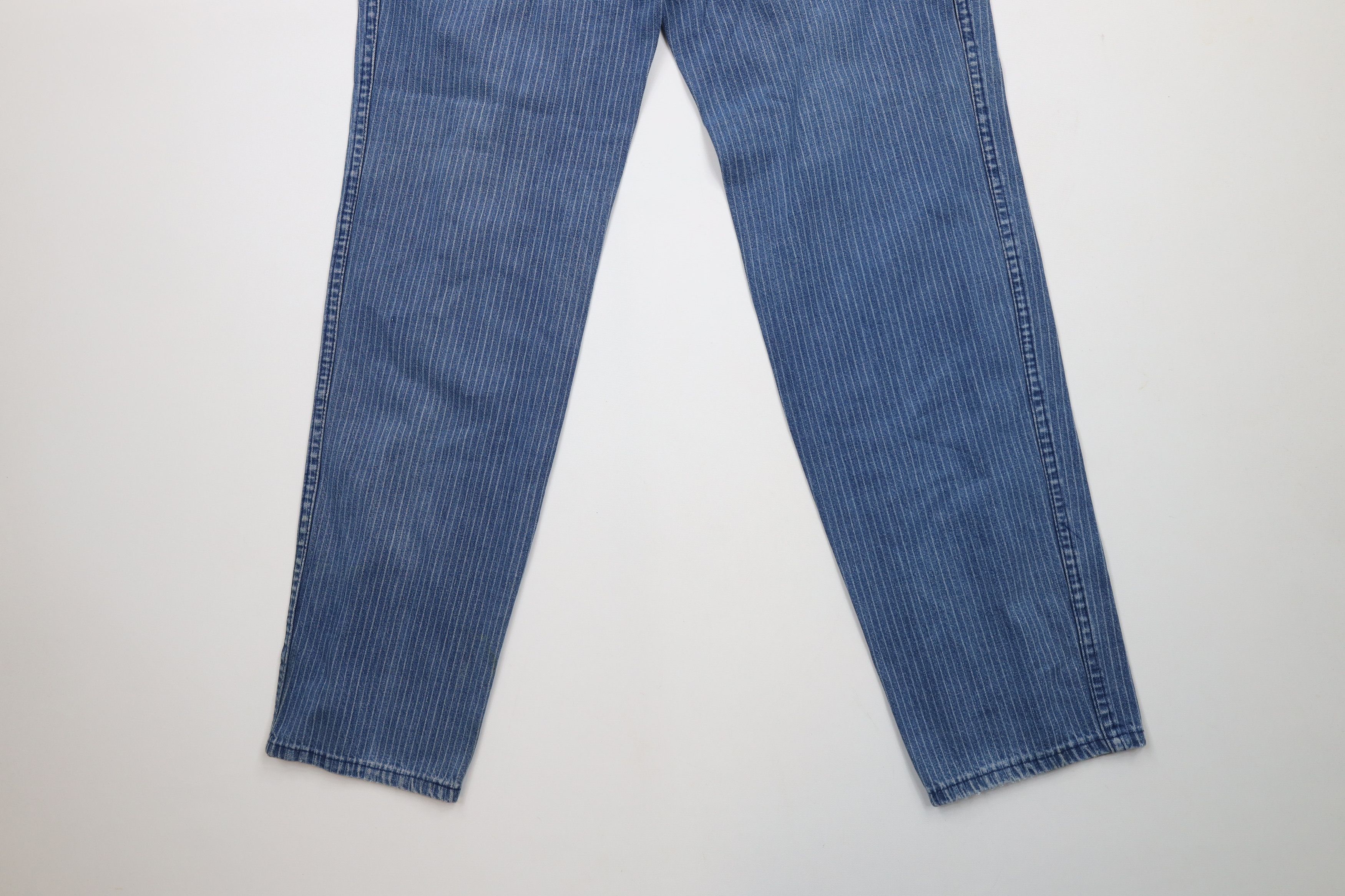 Vintage Vintage 90s Streetwear Pinstriped Pleated Denim Jeans Size 34" / US 12 / IT 48 - 13 Thumbnail