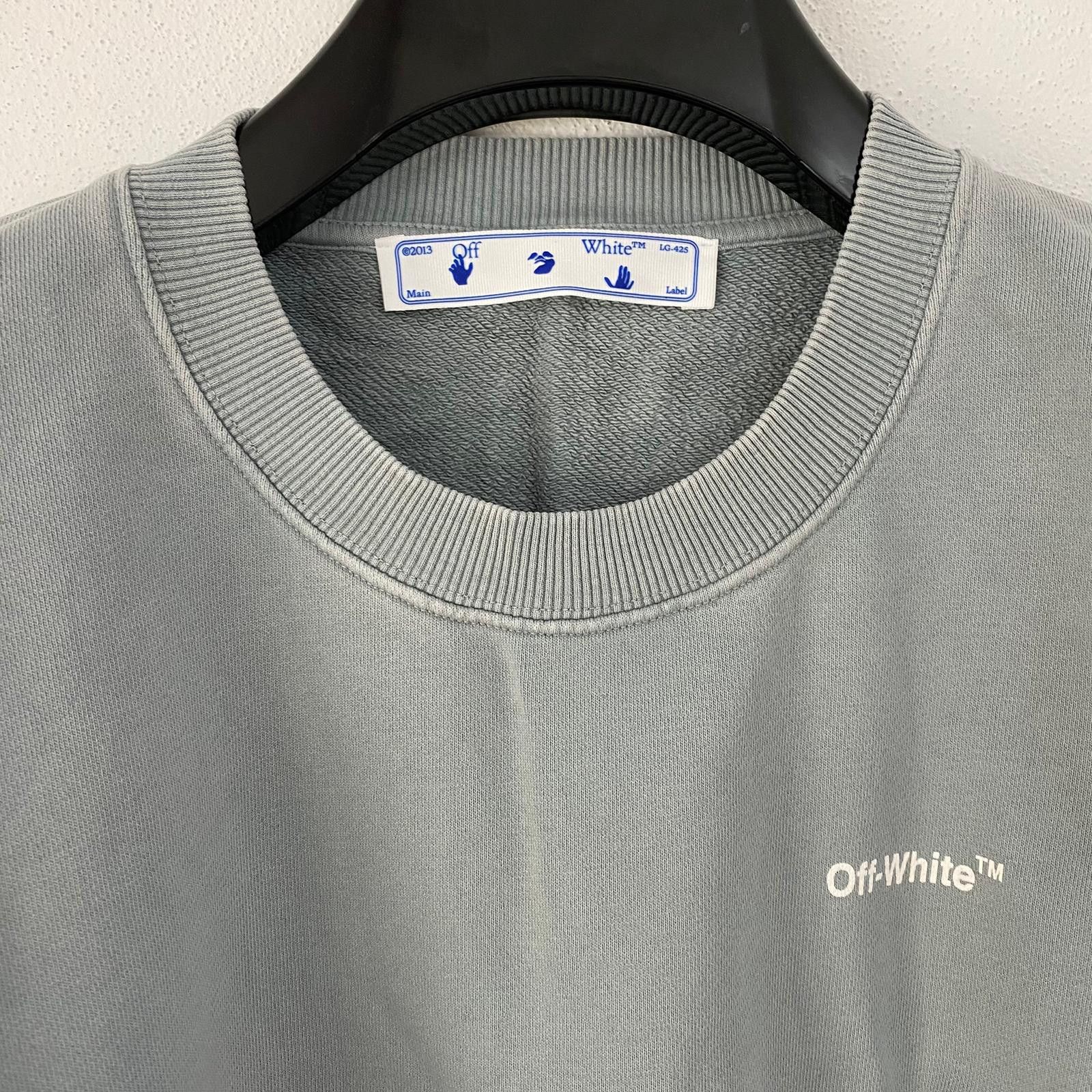 Off-White Light Blue Bubble Logo Oversized Cropped Sweatshirt Size XL / US 12-14 / IT 48-50 - 2 Thumbnail