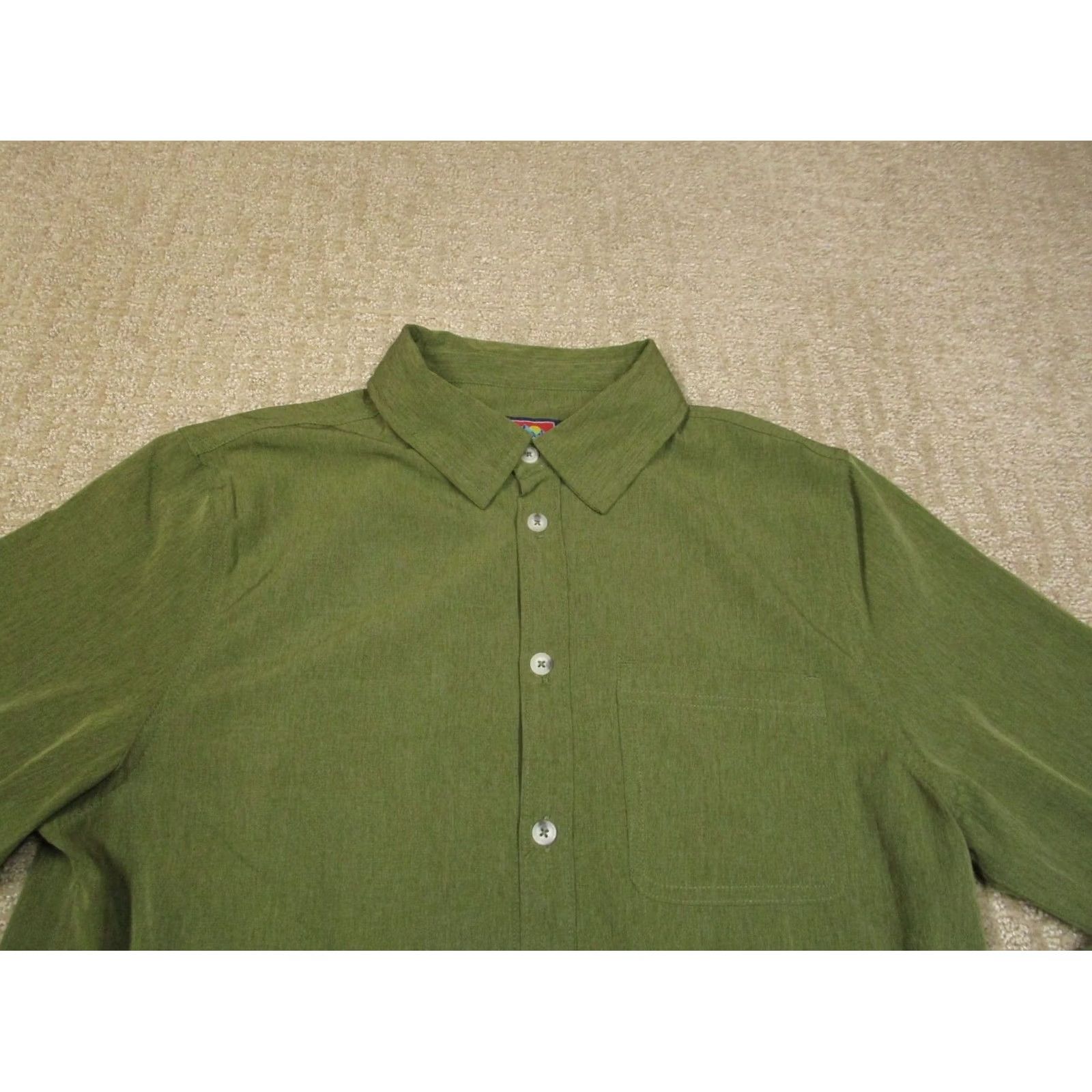Vintage Burlebo Shirt Men Medium Green Golf Performance Long Sleeve Button Down Wicking Green Shirt Casual Mens Burlebo Button Up Shirt Regular Fit Size US M / EU 48-50 / 2 - 2 Thumbnail