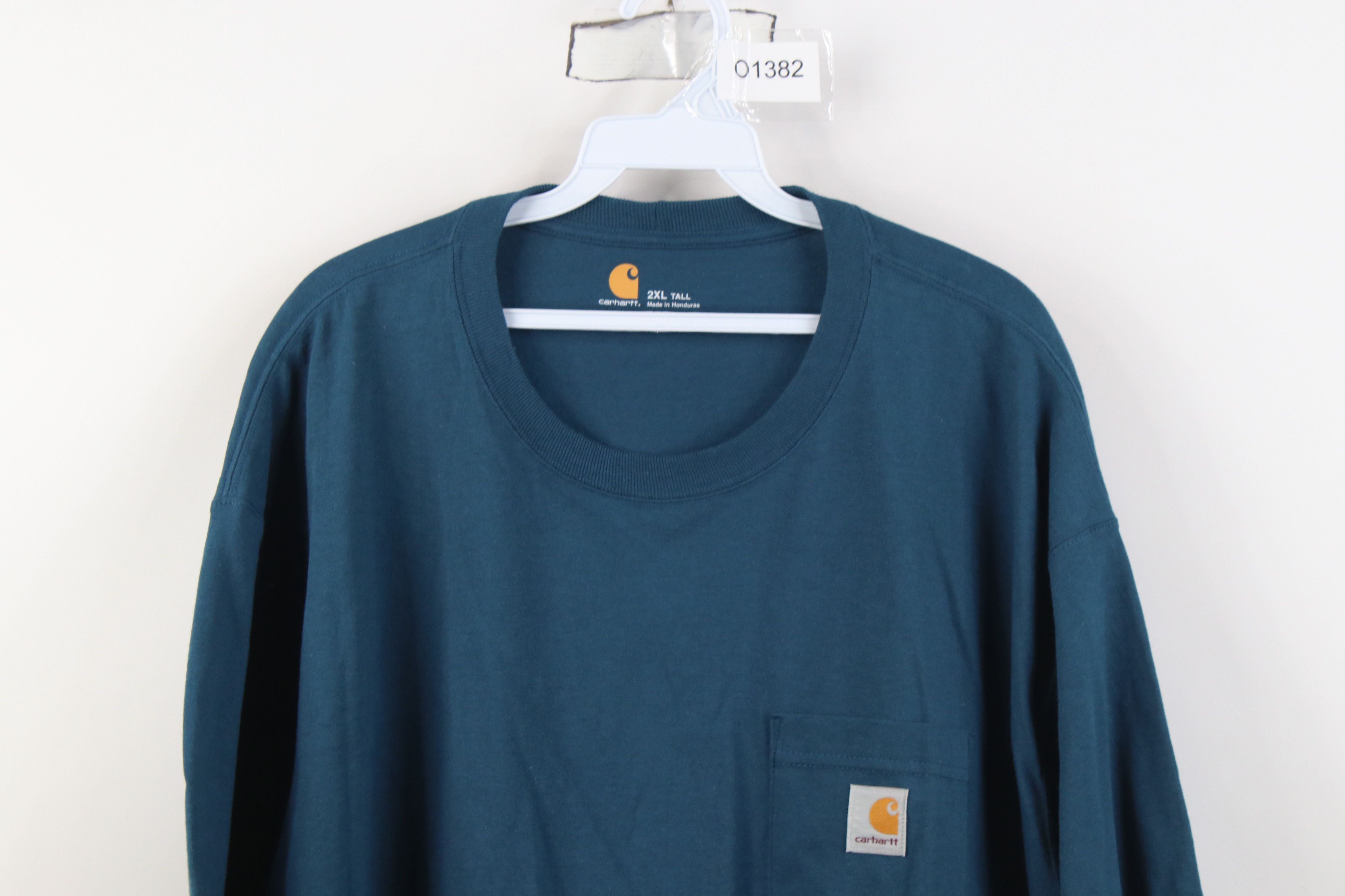 Carhartt Vintage Y2K Carhartt Heavyweight Cotton Pocket T-Shirt Blue Size US XXL / EU 58 / 5 - 2 Thumbnail