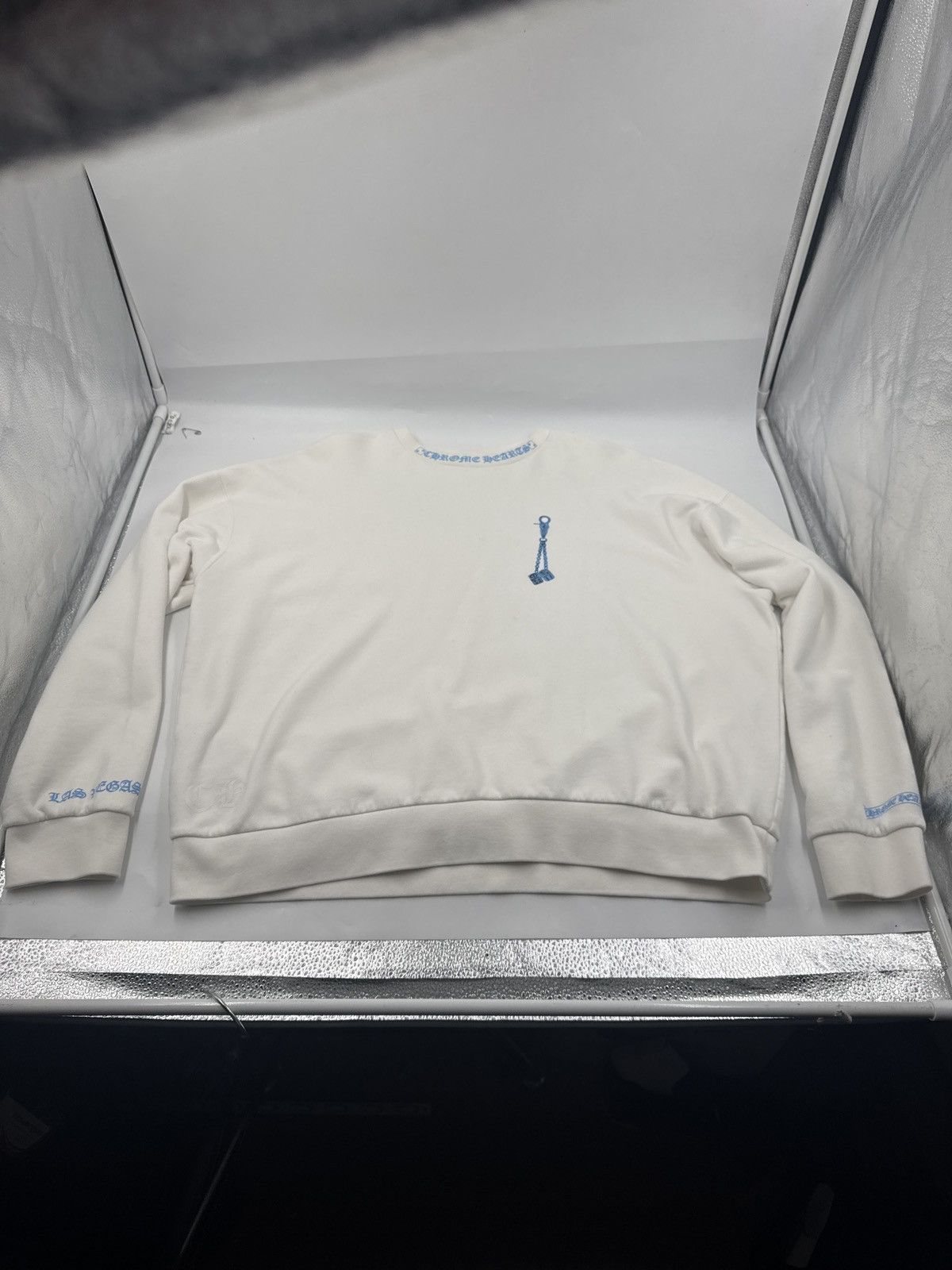 Chrome Hearts White & Blue Las Vegas Dice Crewneck Sweater