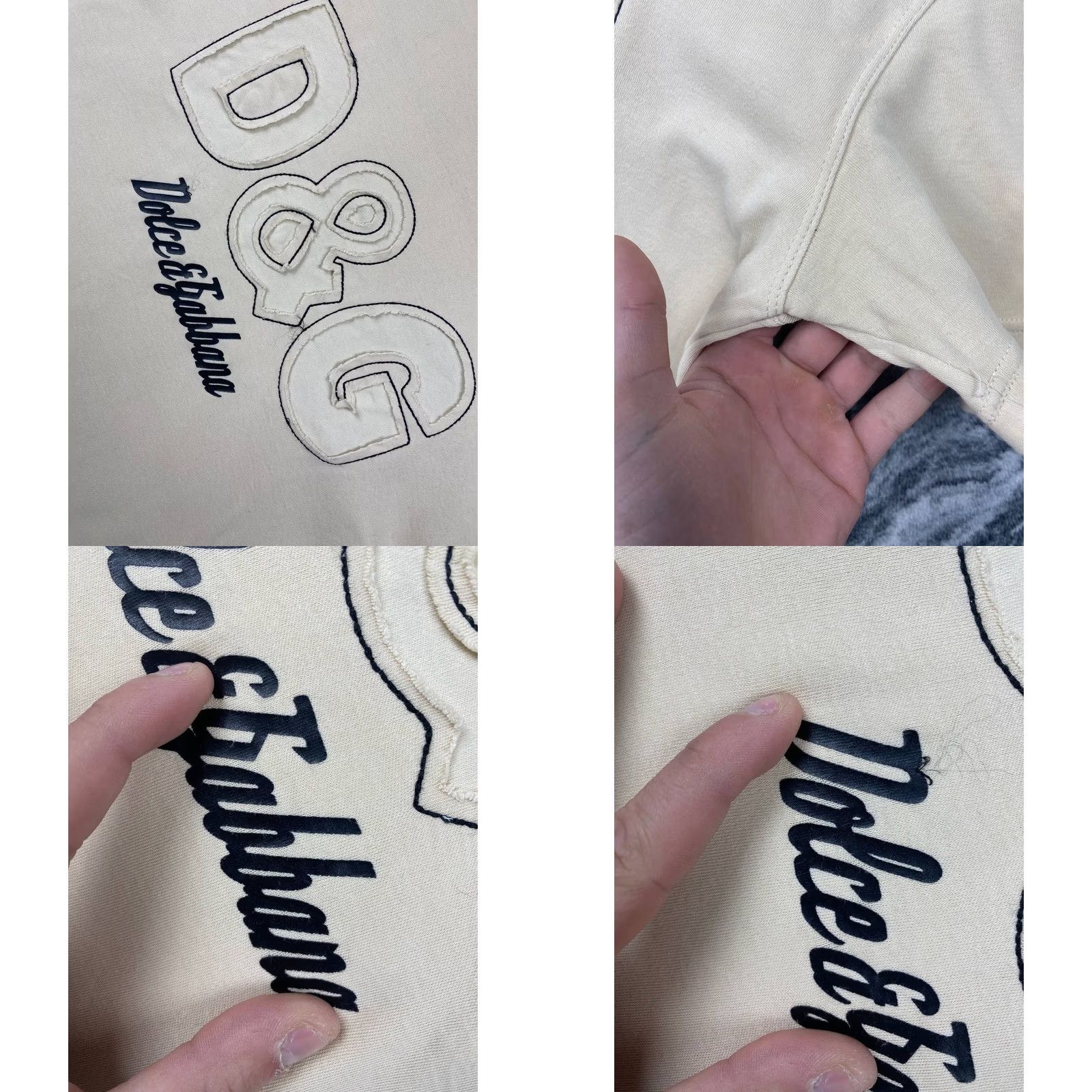 Dolce & Gabbana VINTAGE Dolce&Gabbana Big Logo 90s T Shirt Men L Beige DG Logo Crew Neck Short Sleeve Cotton Regular Mens Size US L / EU 52-54 / 3 - 8 Thumbnail
