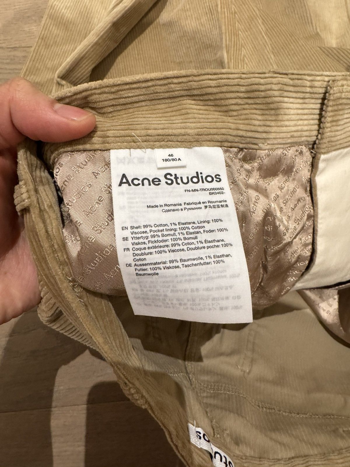 Acne Studios Acne Studios Corduroy Trousers (Beige Size 32) Size US 32 / EU 48 - 6 Thumbnail