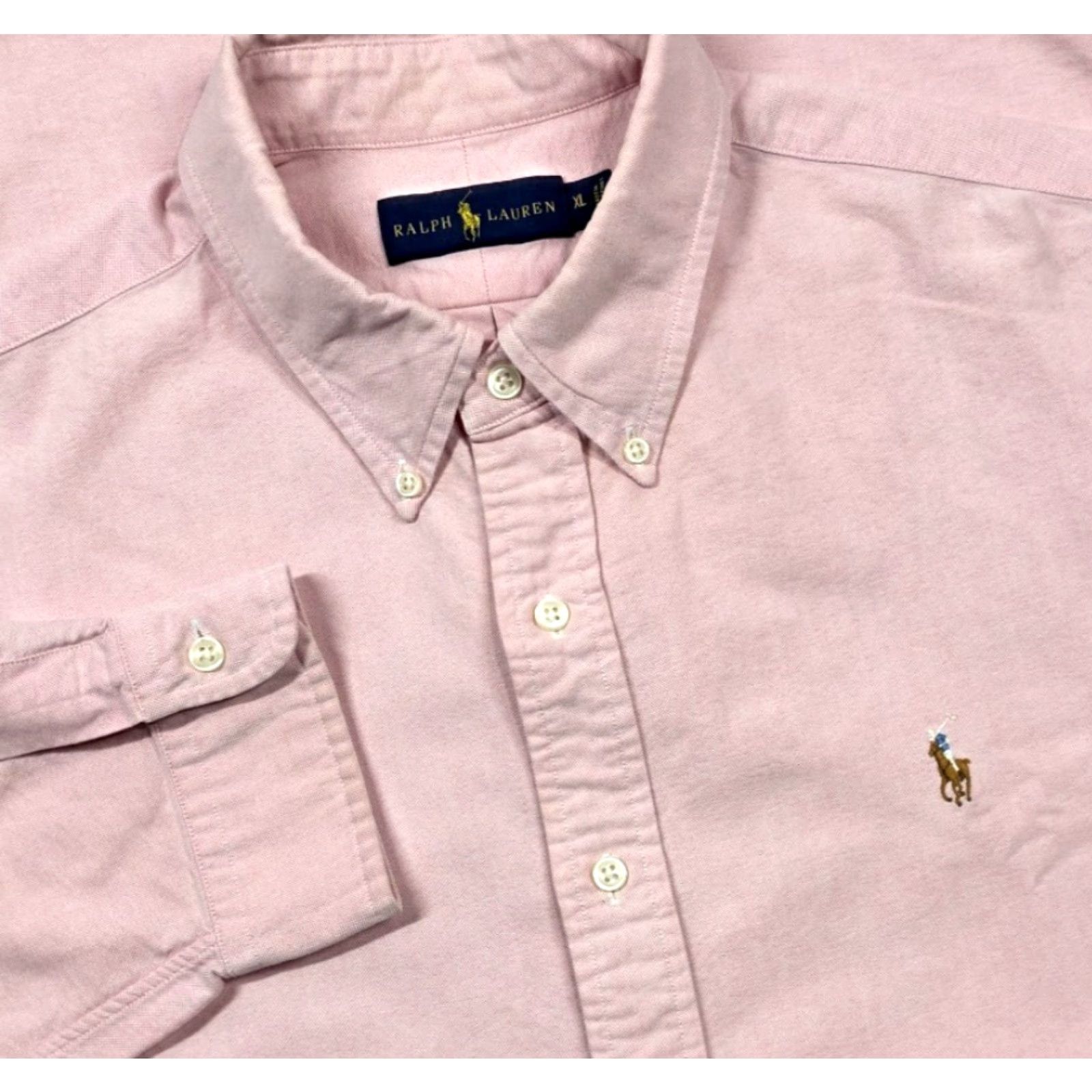 Polo Ralph Lauren Polo Ralph Lauren Shirt XL Pink Button Up Oxford Long Sleeve Iconic Mens Size US XL / EU 56 / 4 - 2 Thumbnail