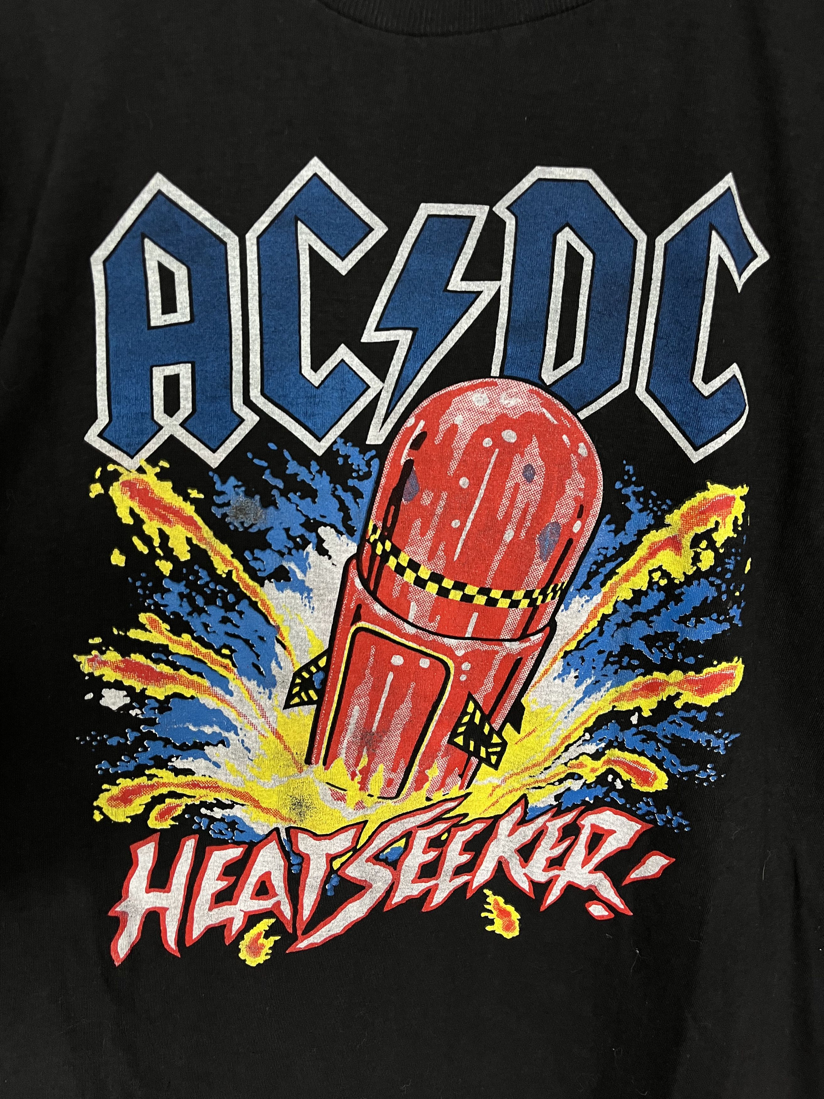 AC/DC × Band Tees × Vintage VINTAGE 1988 ACDC HEAT SEEKER WORLD TOUR TEE SHIRT Size US L / EU 52-54 / 3 - 4 Thumbnail