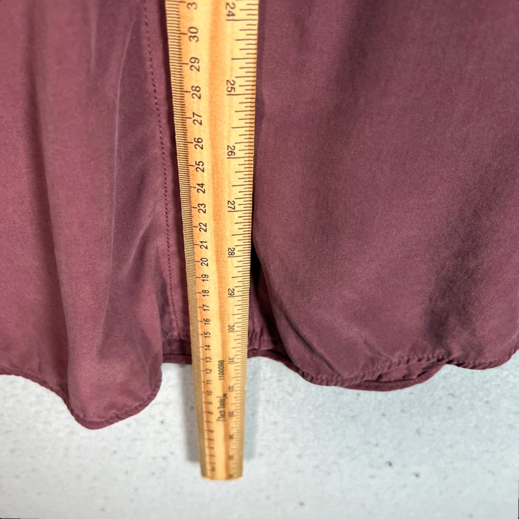 Zara Zara Button-Up Shirt Womens Burgundy Large Modal Long Sleeve Size L Size L / US 10 / IT 46 - 6 Thumbnail