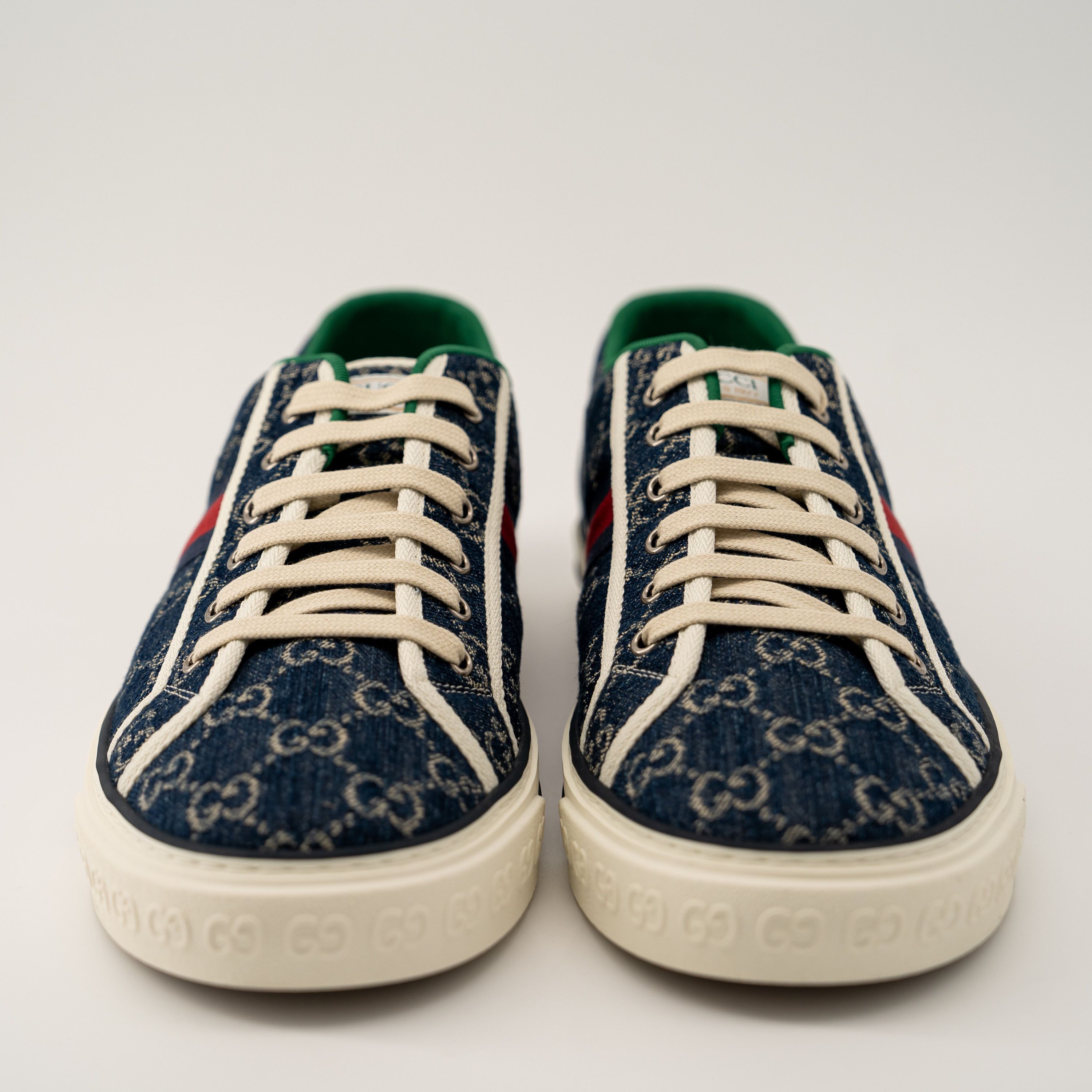 Gucci 13G 13.5 US Gucci Tennis Denim Sneakers GG print Blue Size US 13 / EU 46 - 2 Thumbnail