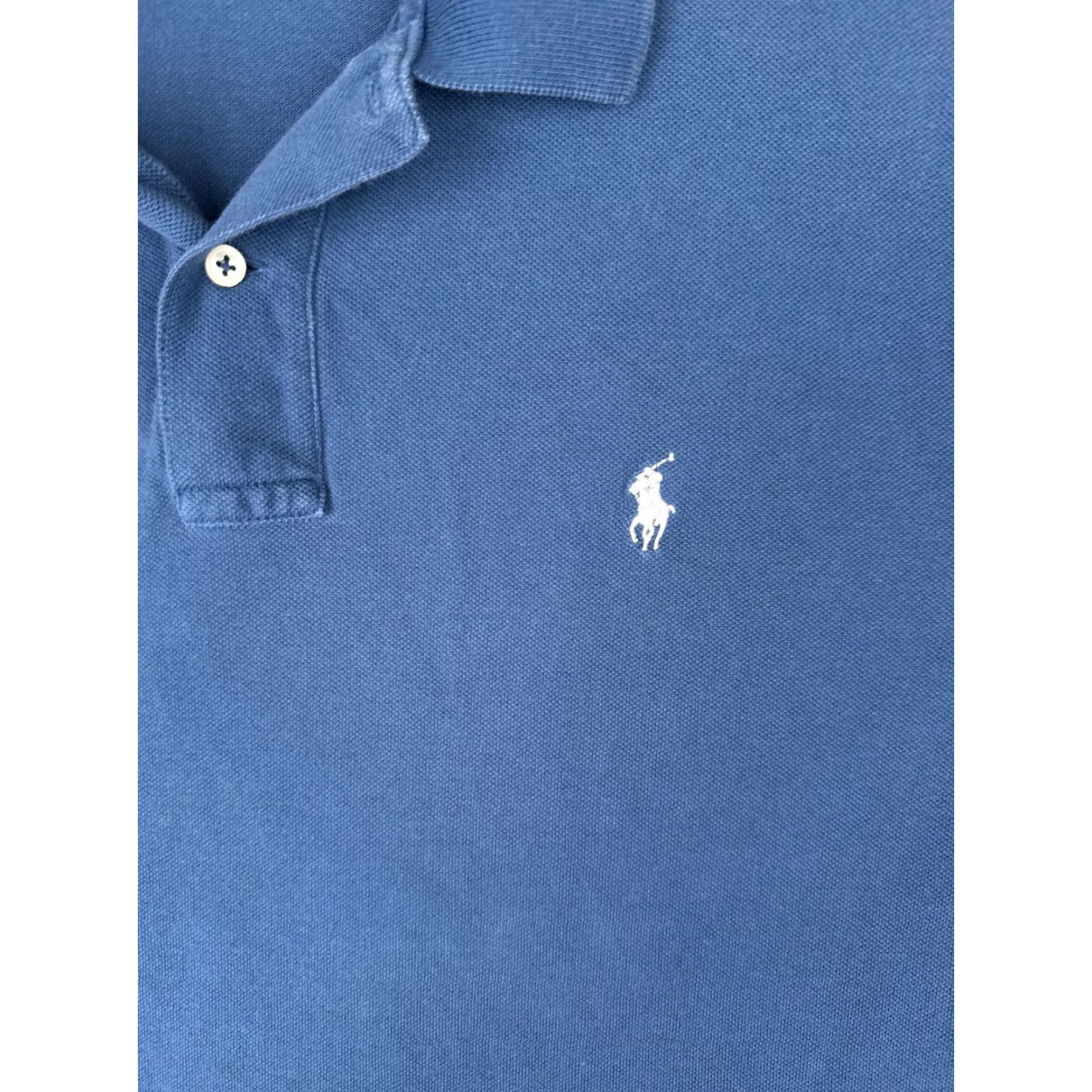 Ralph Lauren VINTAGE Ralph Lauren Polo Shirt Men 2XL Blue Short Sleeve 100% Cotton Slim Fit Size US XXL / EU 58 / 5 - 6 Thumbnail