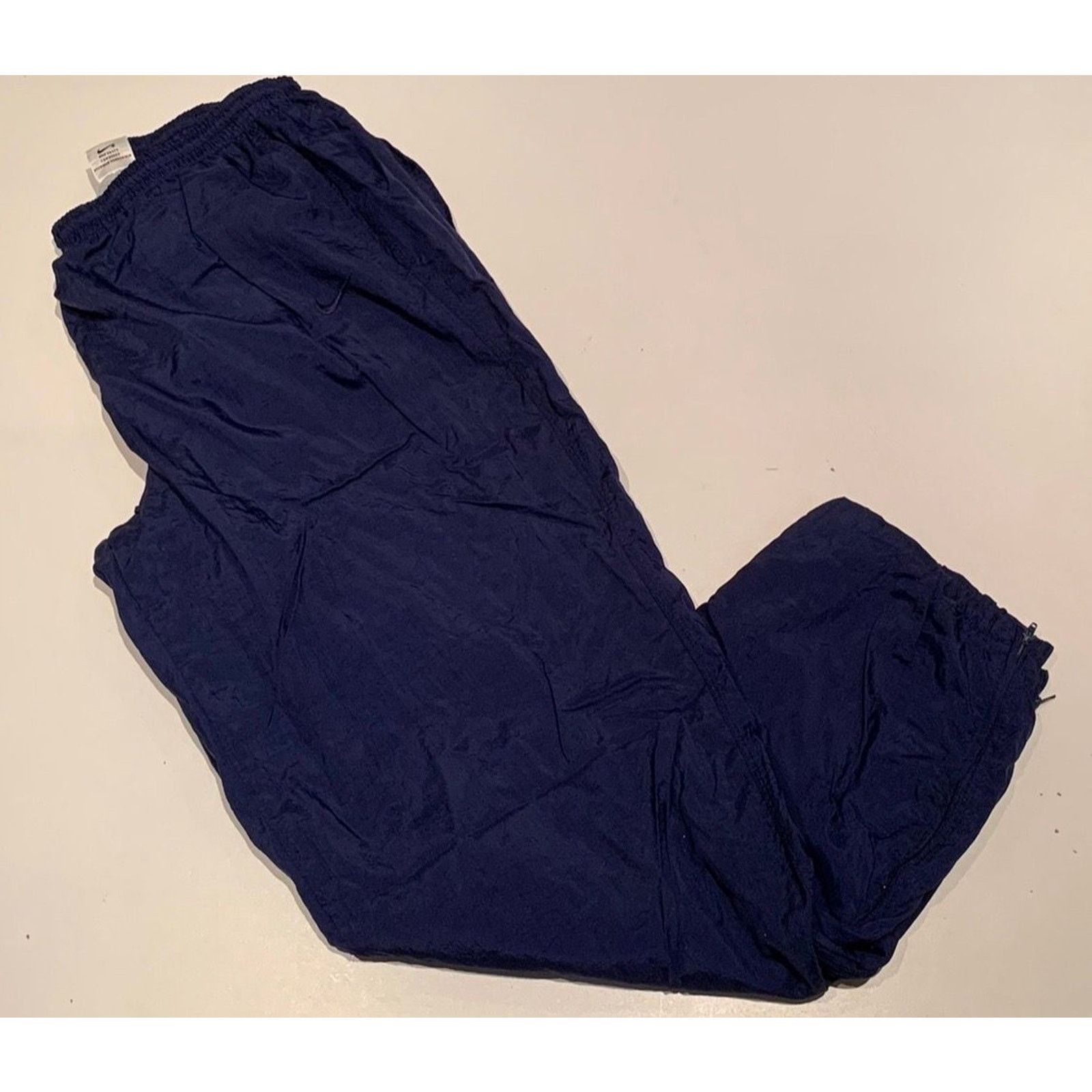 Nike × Vintage Vintage 90s Nike Track Pants XL Navy Blue Embroidered Swoosh Size US 34 / EU 50 - 1 Thumbnail