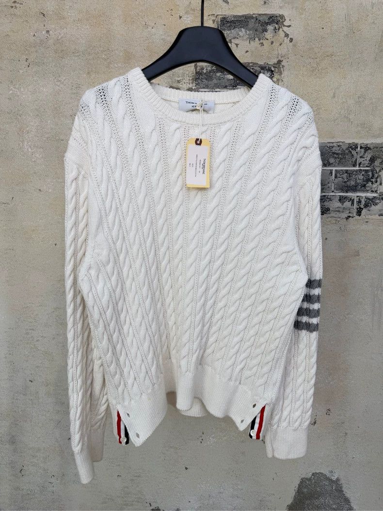 Thom Browne Thom Browne White sweater with a collar Size US XXL / EU 58 / 5 - 2 Thumbnail