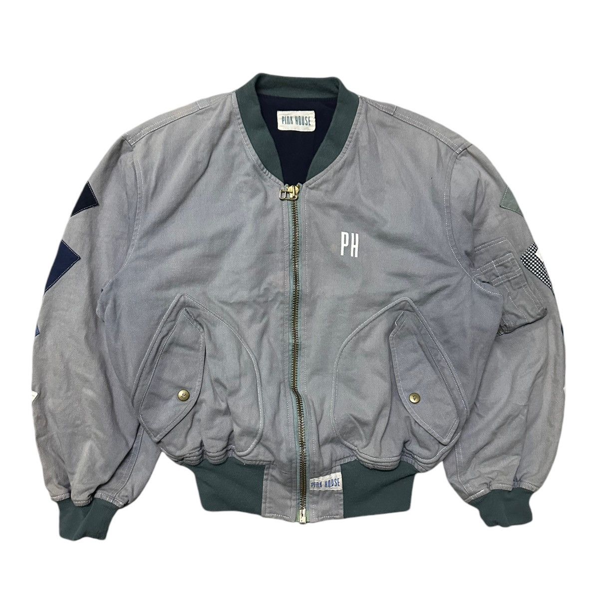 Japanese Brand Vintage Pink house patchwork bomber jacket Size US M / EU 48-50 / 2 - 2 Thumbnail