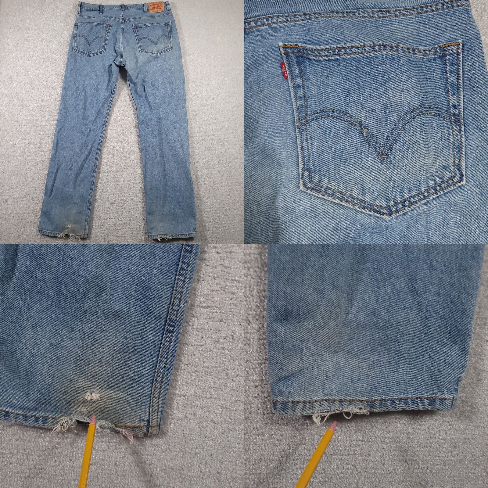 Levi's VINTAGE Levi's 505 Jeans Straight Men's 38x34 Grunge Blue Blue Jeans Regular Fit 5-Pocket Denim Belt Loops Zipper Button Straight Leg Casual Mens Size US 38 / EU 54 - 9 Thumbnail