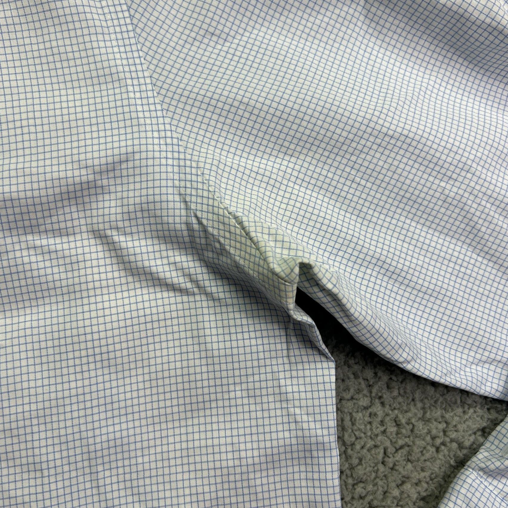 Charles Tyrwhitt Charles Tyrwhitt Shirt Men's 17 White Dress Check Non Iron Slim Fit Button Down Size 46R - 5 Thumbnail