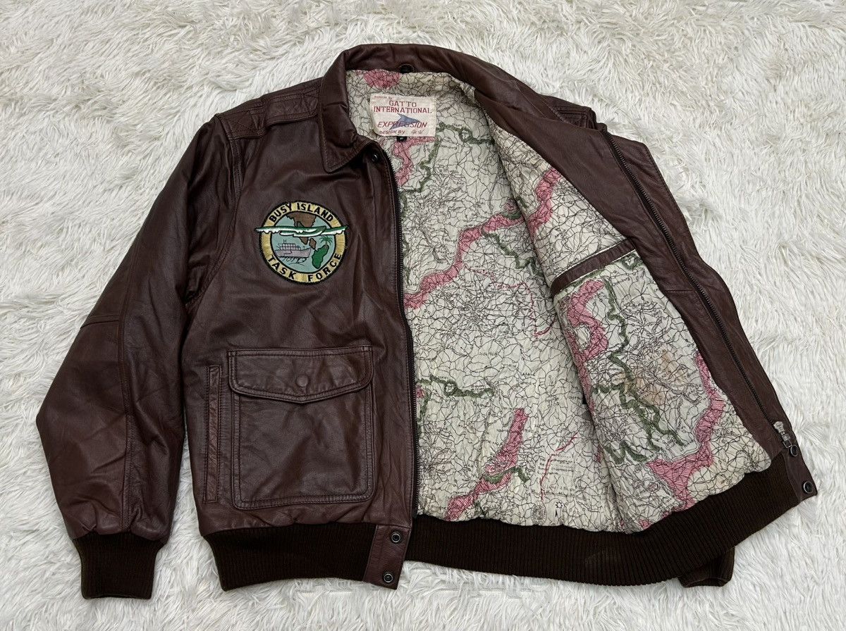 Genuine Leather × Vintage Gatto International Cow-Hide Leather Jacket Size US M / EU 48-50 / 2 - 5 Thumbnail