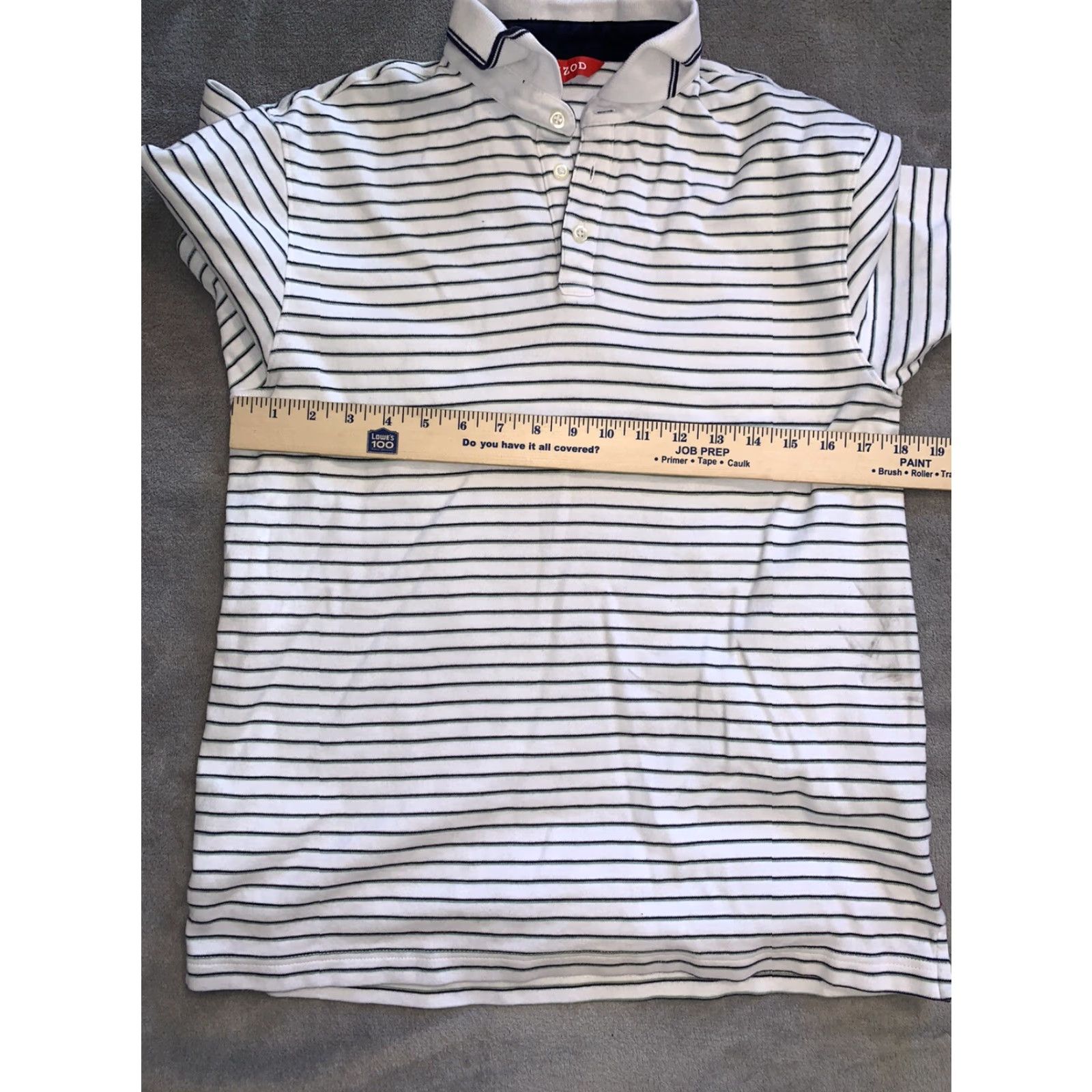 Izod VINTAGE IZOD Polo White w Blue Stripes Size S Mens Shirt Short Sleeve Regular Neckline Collared Knit Cotton Golf Classic Size US S / EU 44-46 / 1 - 4 Thumbnail