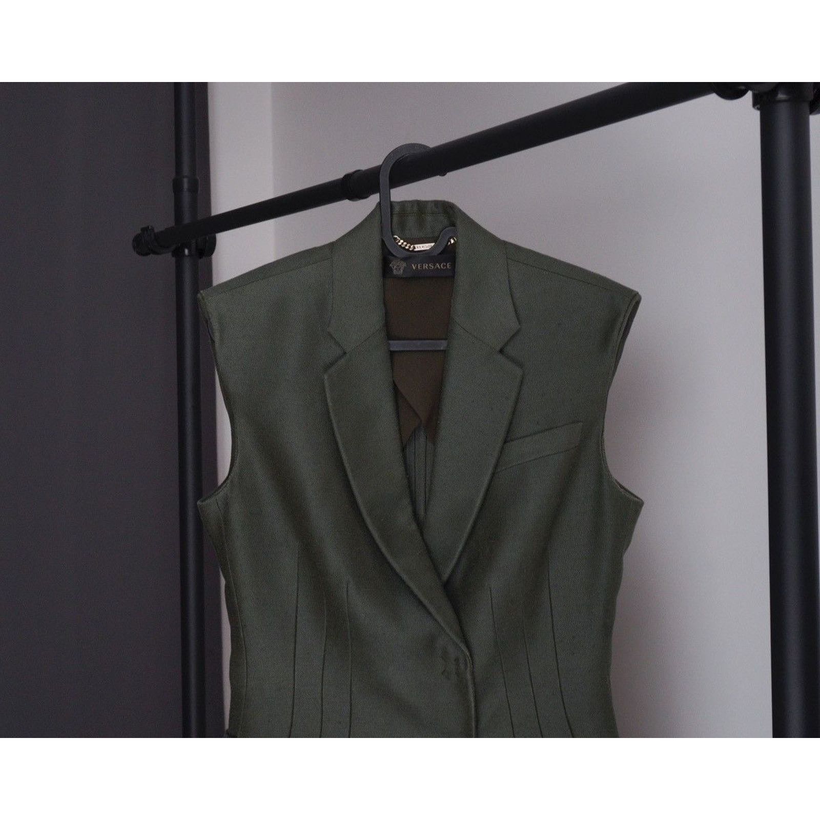 Versace Rare versace medusa military khaki dress jacket Size S / US 4 / IT 40 - 3 Thumbnail