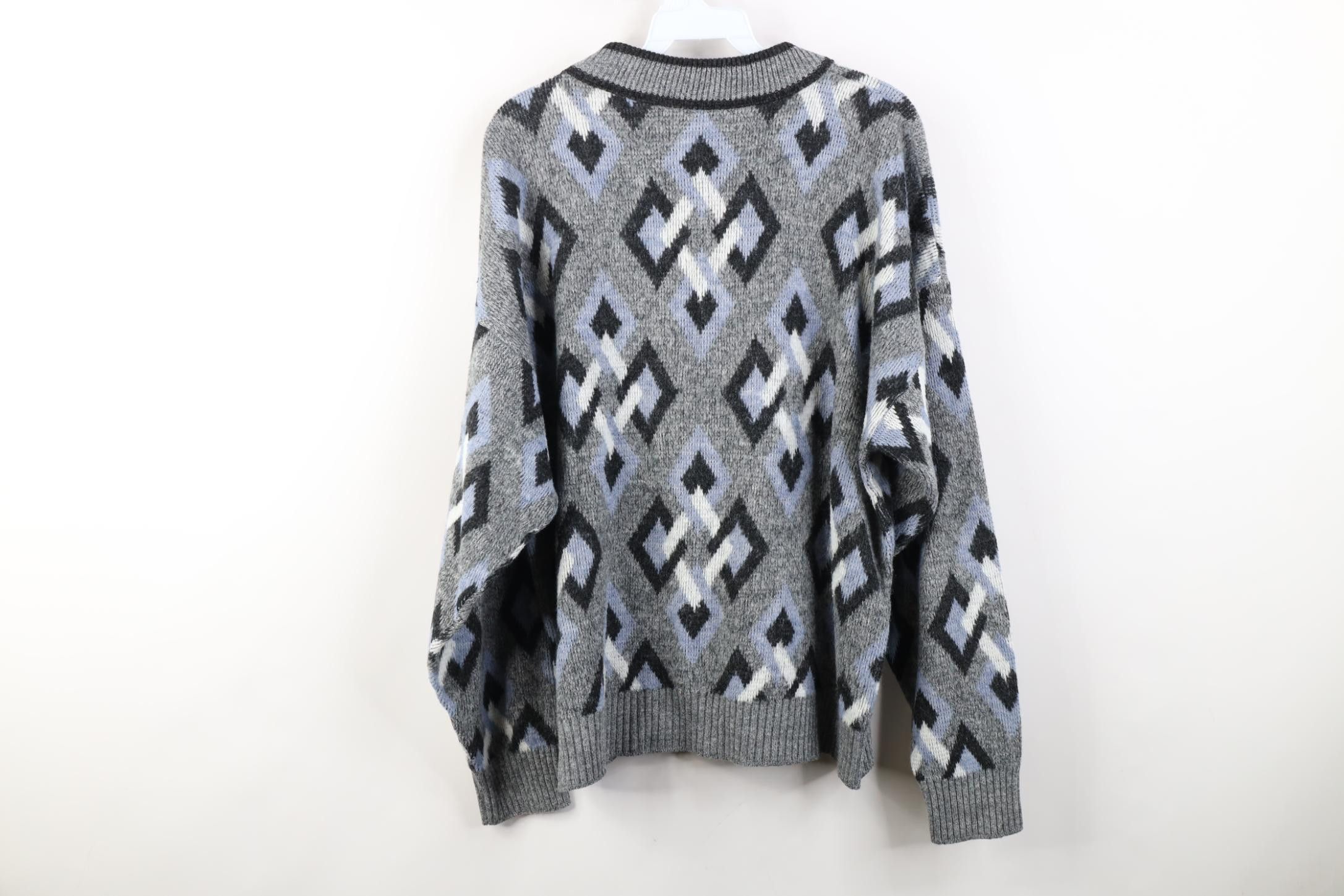 Vintage Vintage 90s Coogi Style Diamond Knit Crewneck Sweater Size US M / EU 48-50 / 2 - 8 Thumbnail