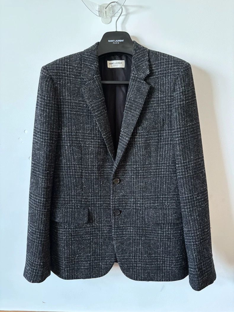 Saint Laurent Paris Saint laurent paris 16 FW black grey prince of Wales plaid Size 48R - 1 Thumbnail