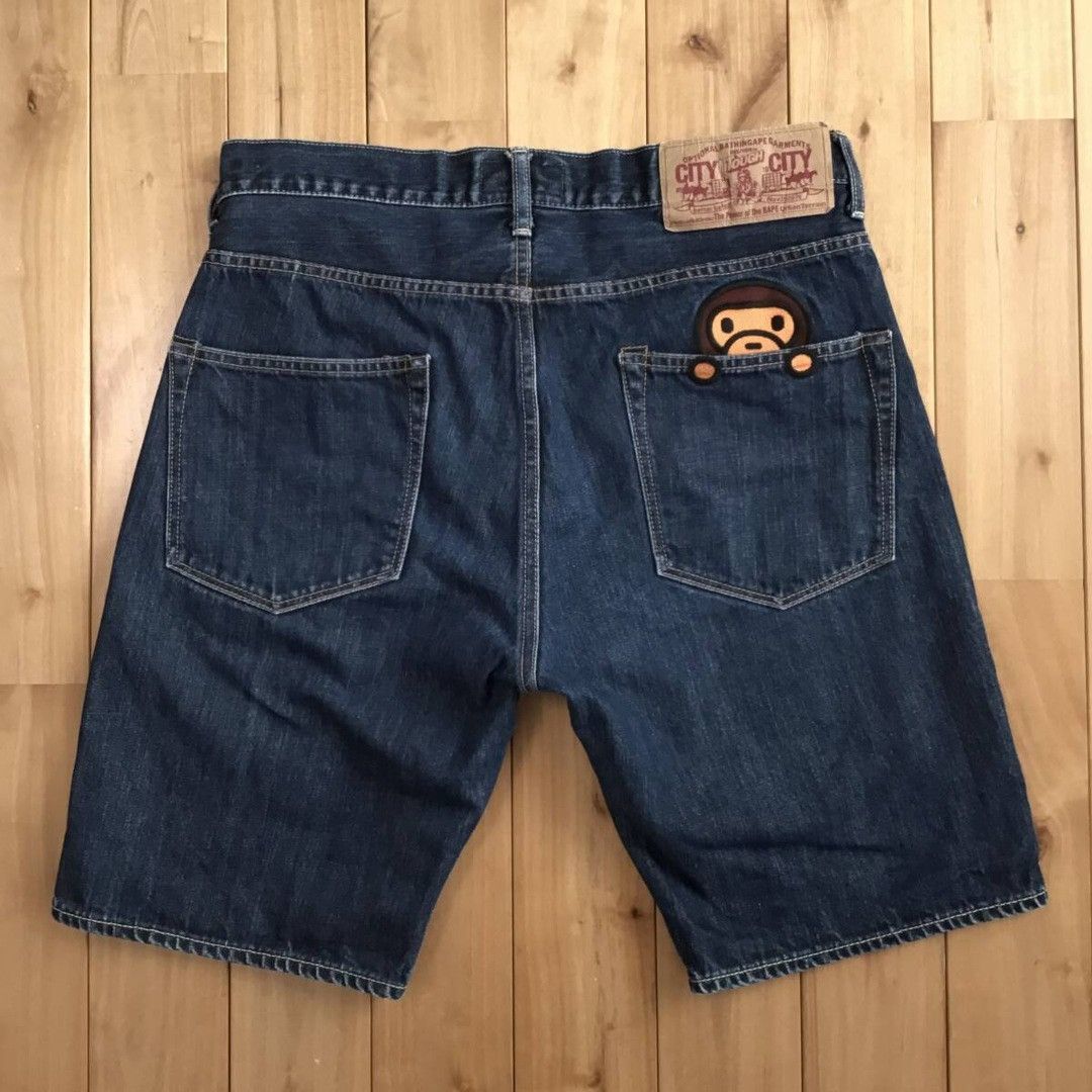 Bape BAPE Milo embroidered denim shorts a bathing ape ★size M Size US 32 / EU 48 - 1 Thumbnail