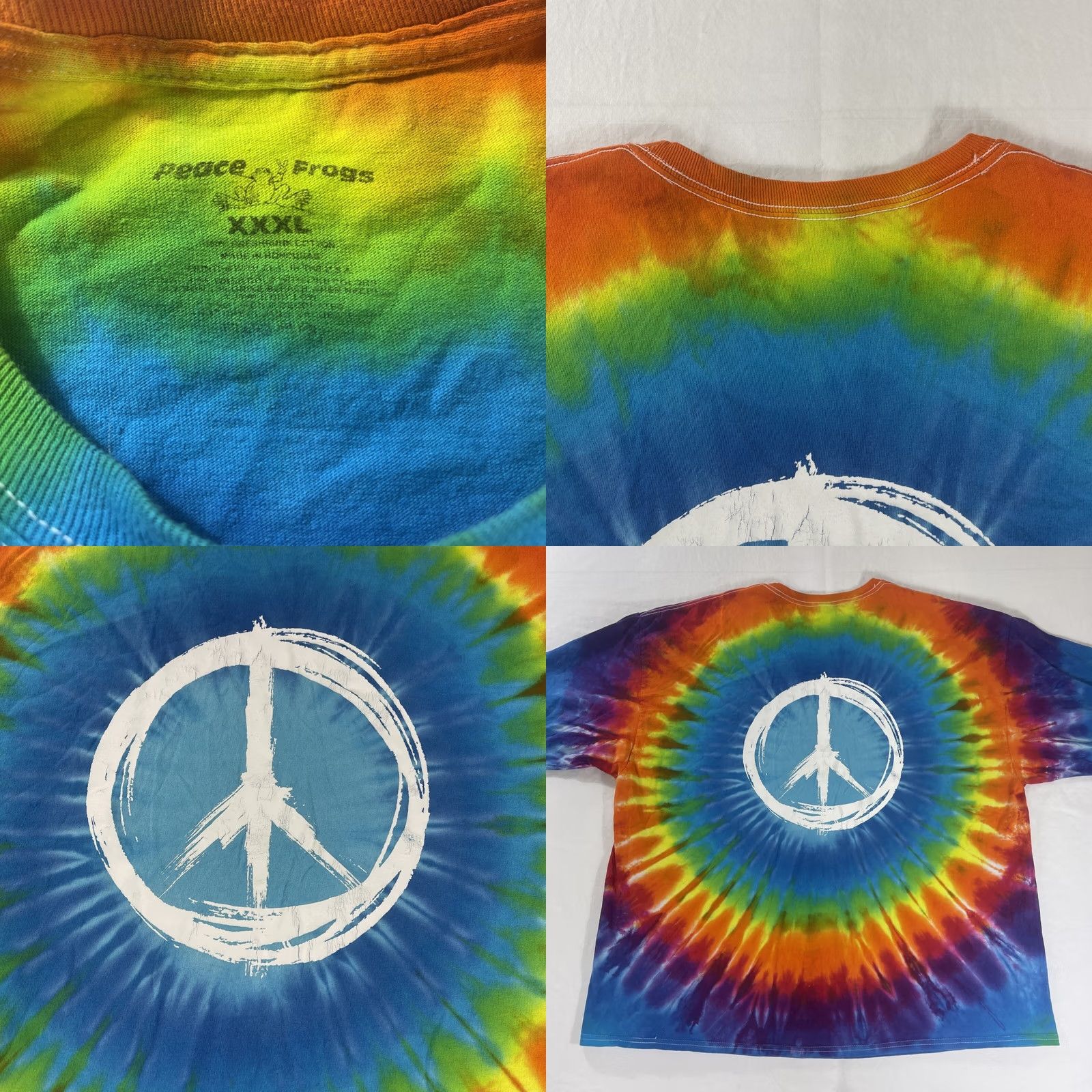 Vintage VINTAGE Peace Frogs 3XL Shirt Long Sleeve Hippie At Heart Tie Dye Hippy Van Mens XXL Size US XXL / EU 58 / 5 - 9 Thumbnail