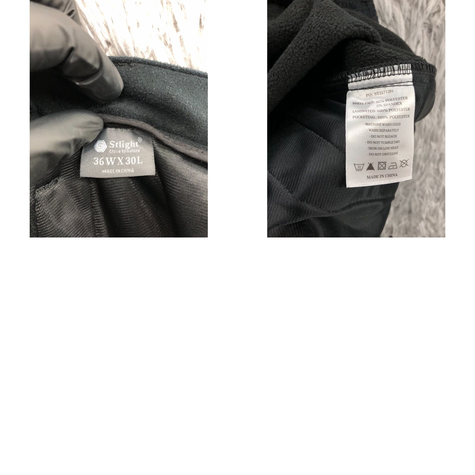 Vintage Stlight Pants Black 36x30 Regular Flat Front Straight Leg Pockets Zip Logo Knit Polyester Men Sz 36 Casual Travel Fall Winter Spring Mens Size US 36 / EU 52 - 9 Thumbnail