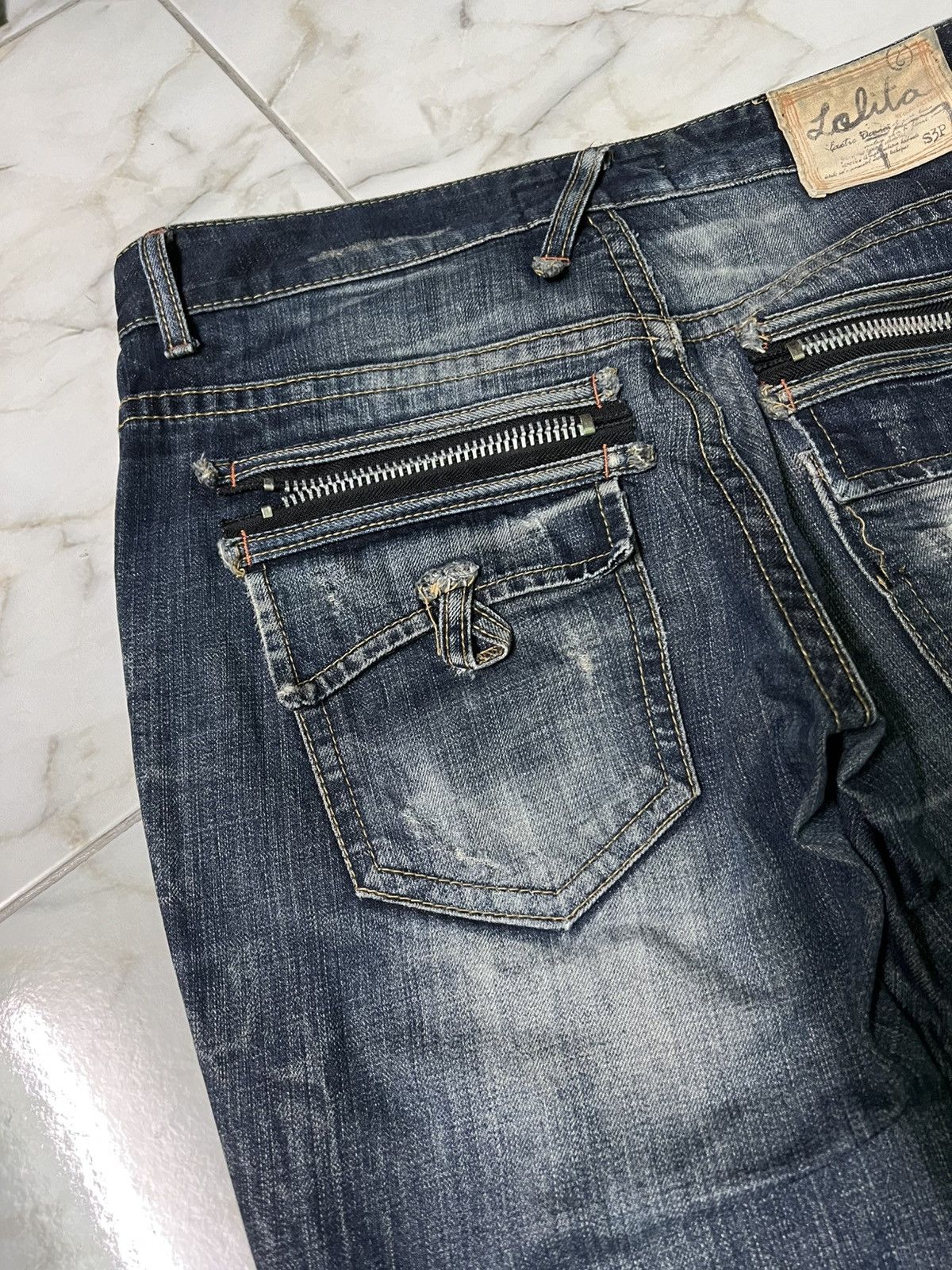 Beauty Beast × If Six Was Nine × Japanese Brand 💥Rare💥Lolita Concert Club Punk Washed Distress Jeans Size US 33 - 14 Thumbnail