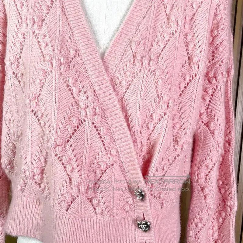 Chanel Chanel Pink Cashmere Blend Cardigan for Women . Size S / US 4 / IT 40 - 4 Thumbnail