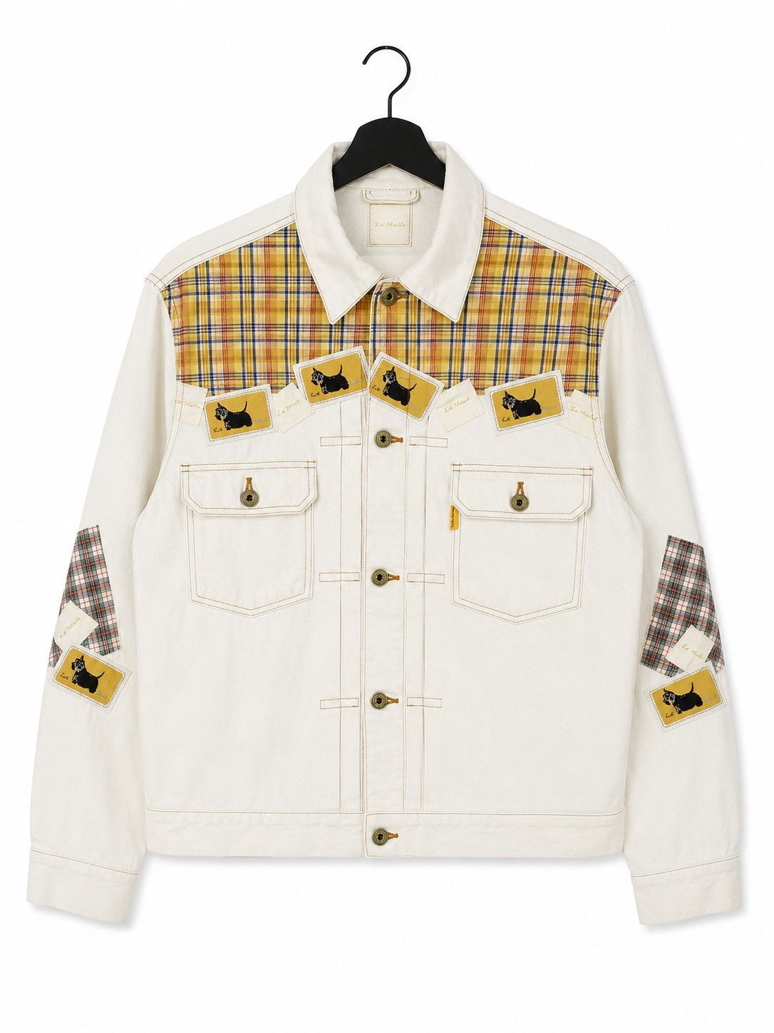 Karl Helmut Vintage Karl Helmut Patchwork Denim Jacket White Japanese Size US M / EU 48-50 / 2 - 1 Thumbnail