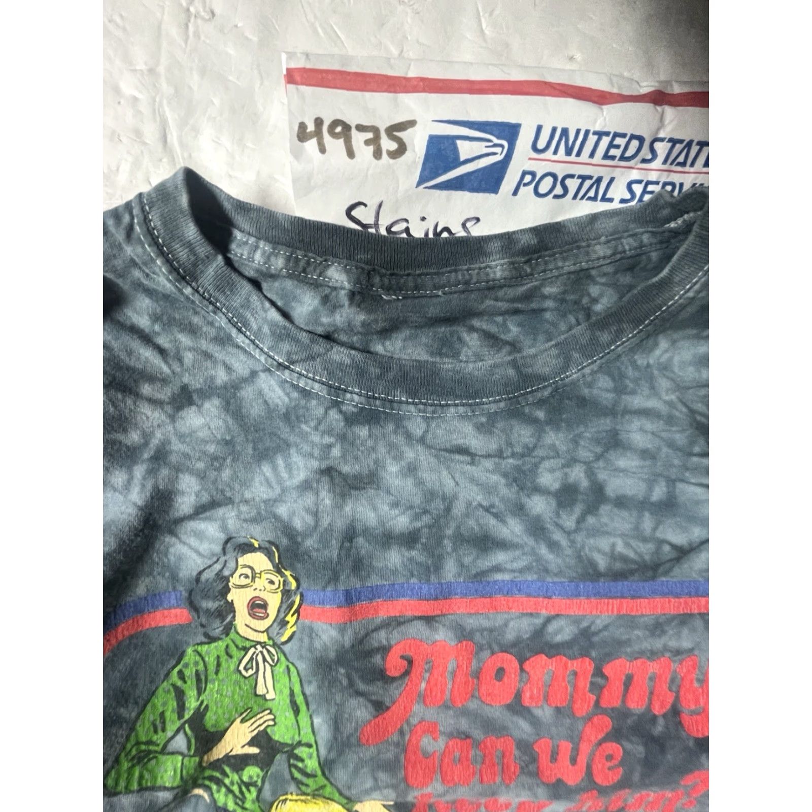 RHODE Steven Rhodes T-Shirt Men M Graphic Print Crew Neck Short Sleeve Tie Dye Black w/ Graphics Mommy Can We Keep Him 90s Horror Retro Size US M / EU 48-50 / 2 - 5 Thumbnail