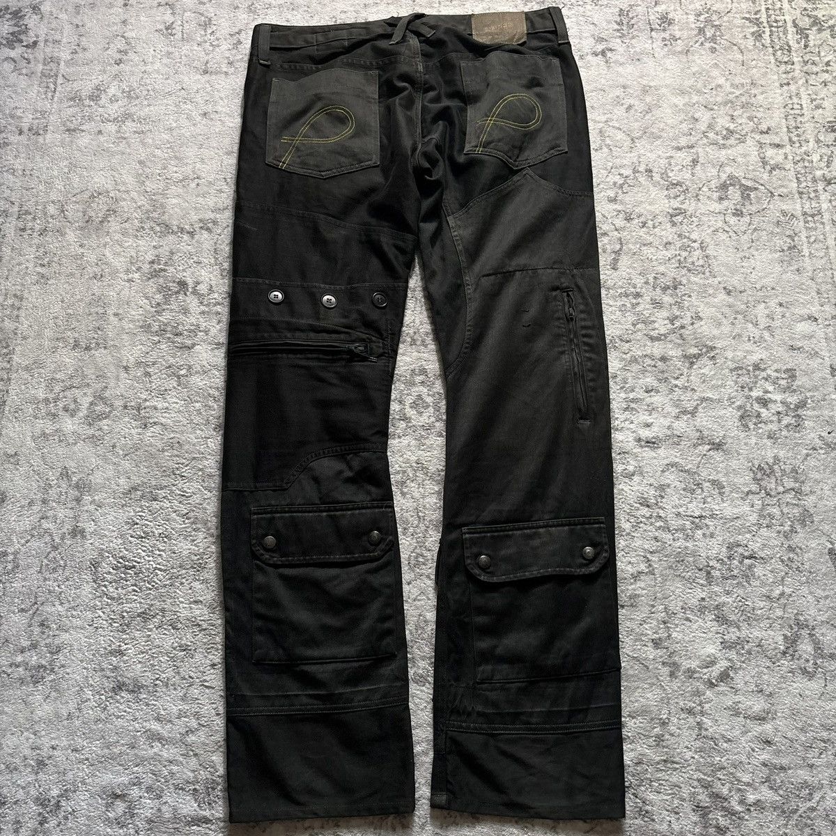 20471120 20471120 Paper Reconstructed Military Cargo Pants Black | 35 Size US 35 - 6 Thumbnail