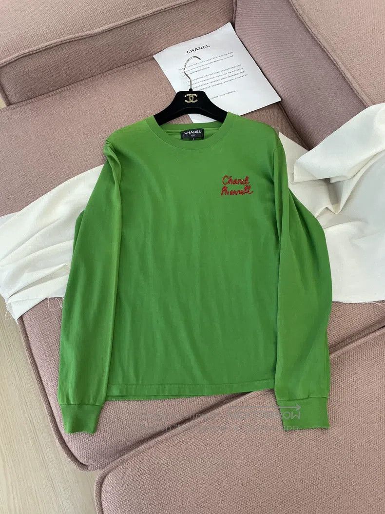 Chanel Chanel Feidong co-branded green letter logo stud beads lon Size S / US 4 / IT 40 - 1 Thumbnail