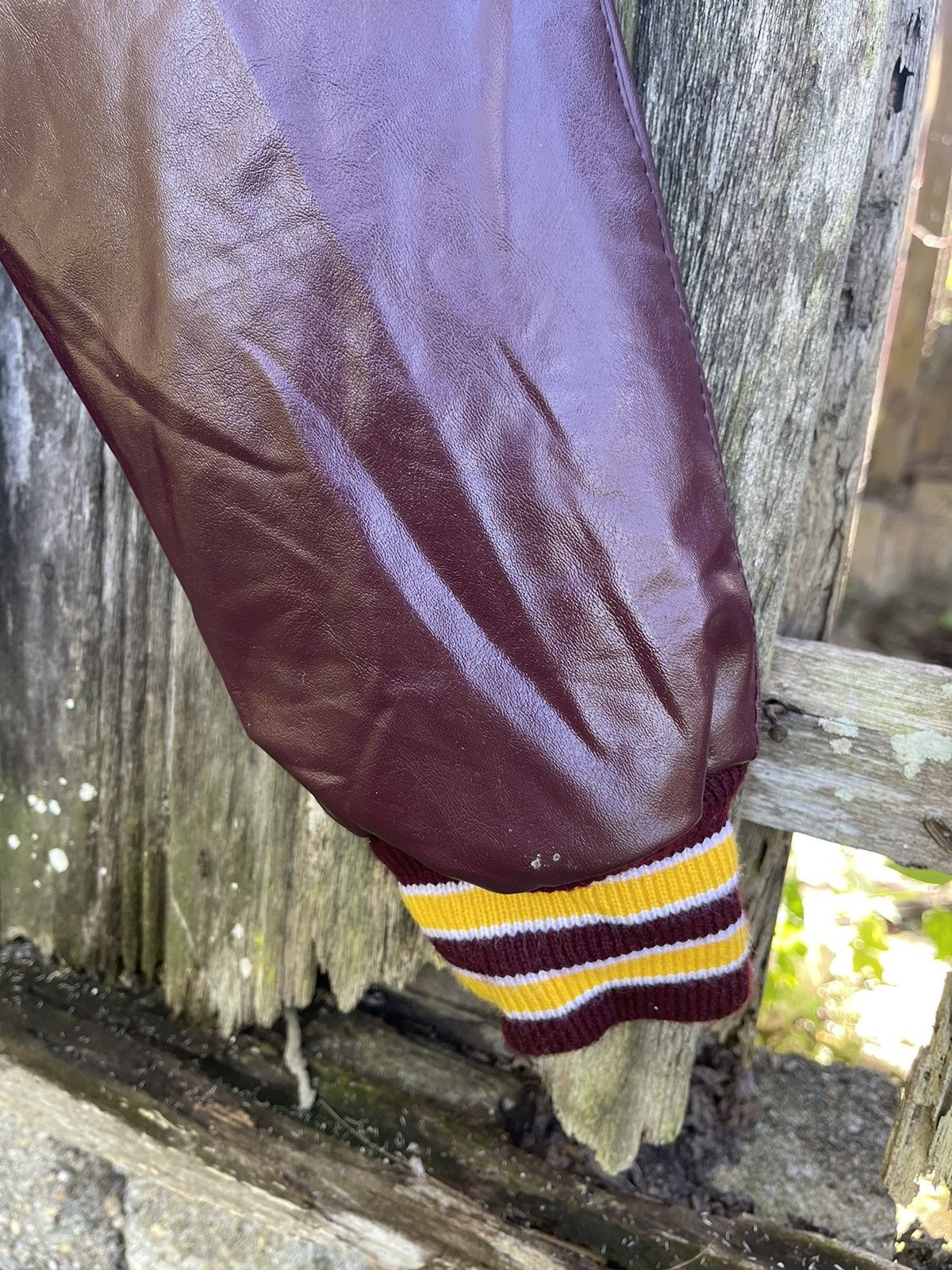 Designer Vintage Burgundy Dilly Letterman Varsity Jacket (XS) Size US XS / EU 42 / 0 - 9 Thumbnail