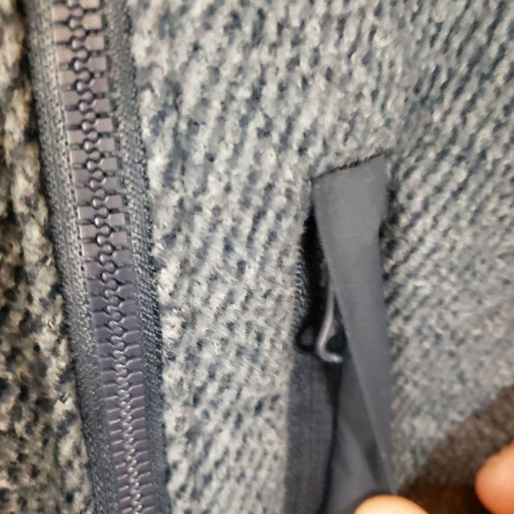 Prana Prana Men’s Full Zip Fleece Jacket Navy & Gray Herringbone Sherpa Zipper Pocket Pattern Comfort Casual Outdoor Cold Weather Size US L / EU 52-54 / 3 - 4 Thumbnail