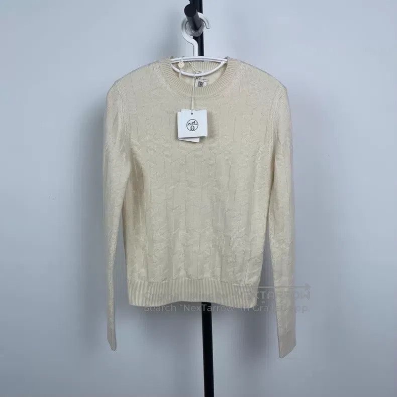Hermes Hermes White Knit Sweater Size XXS / US 00 / IT 34 - 1 Thumbnail